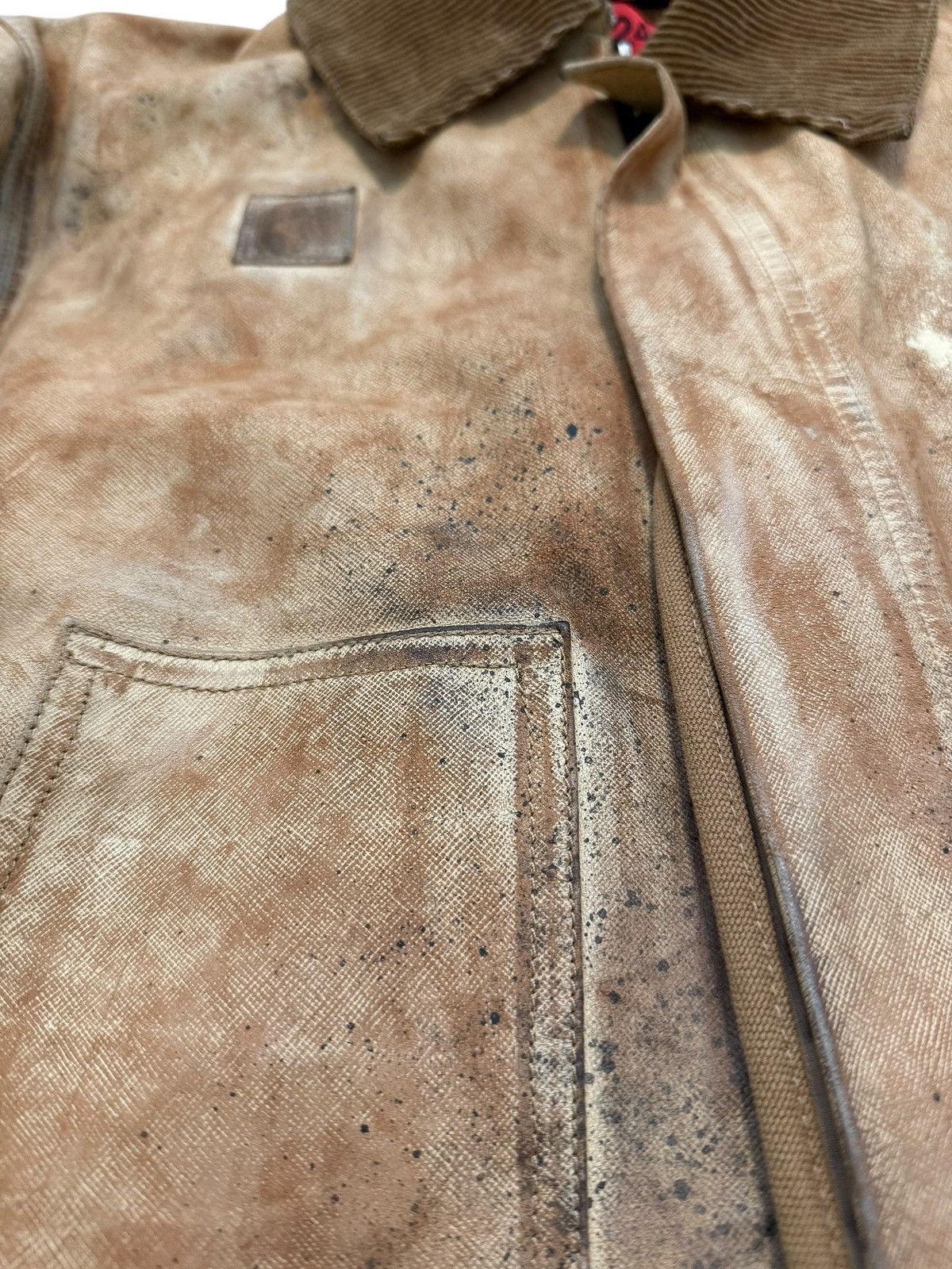 424 RARE $5k Leather Distressed “Carhartt” Work Jacket Size US M / EU 48-50 / 2 - 12 Thumbnail