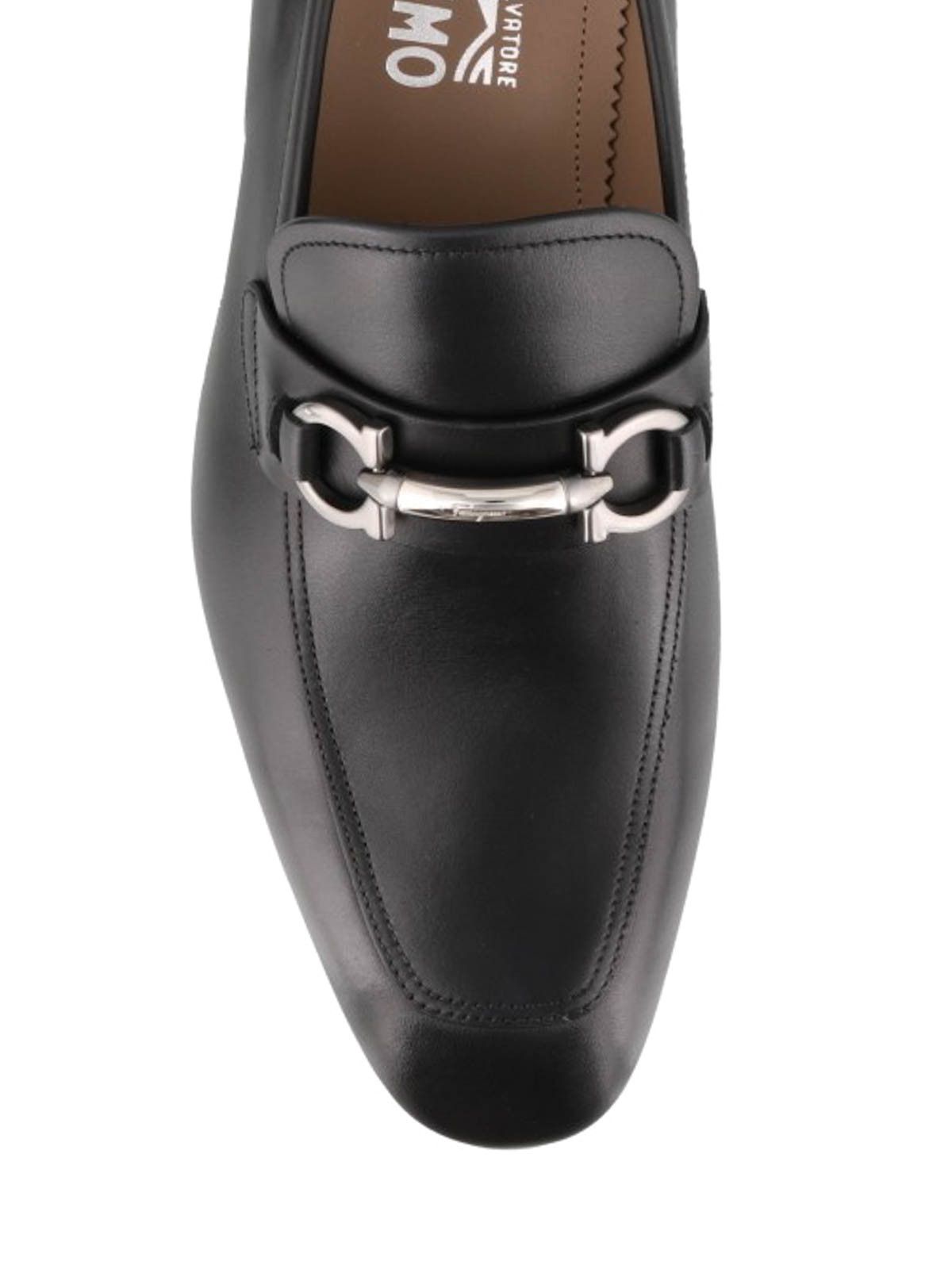 Salvatore Ferragamo o1s1rm0924 Benford Semi-Opaque Leather Loafers in Black Size US 6 / EU 39 - 3 Thumbnail