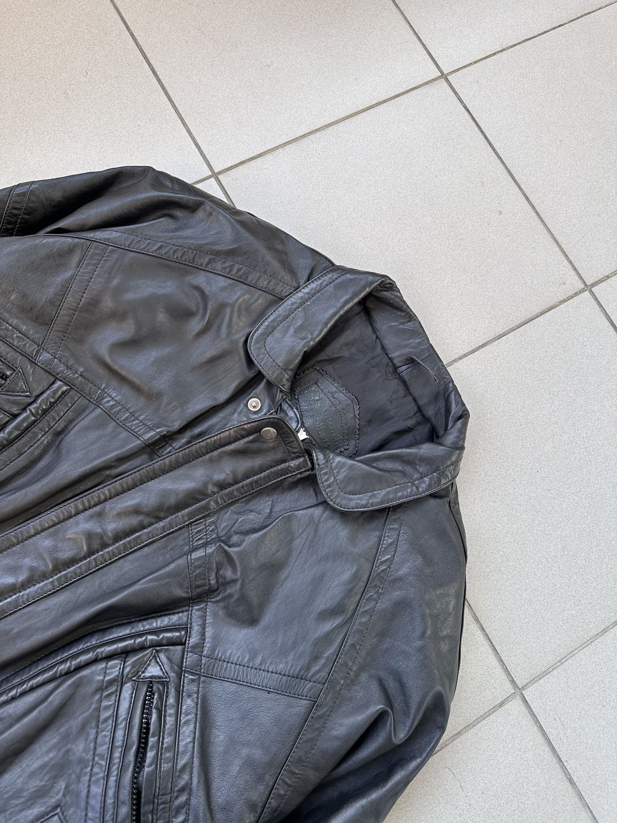 Vintage Vintage Avant Garde men biker boxy leather jacket Size US L / EU 52-54 / 3 - 6 Thumbnail