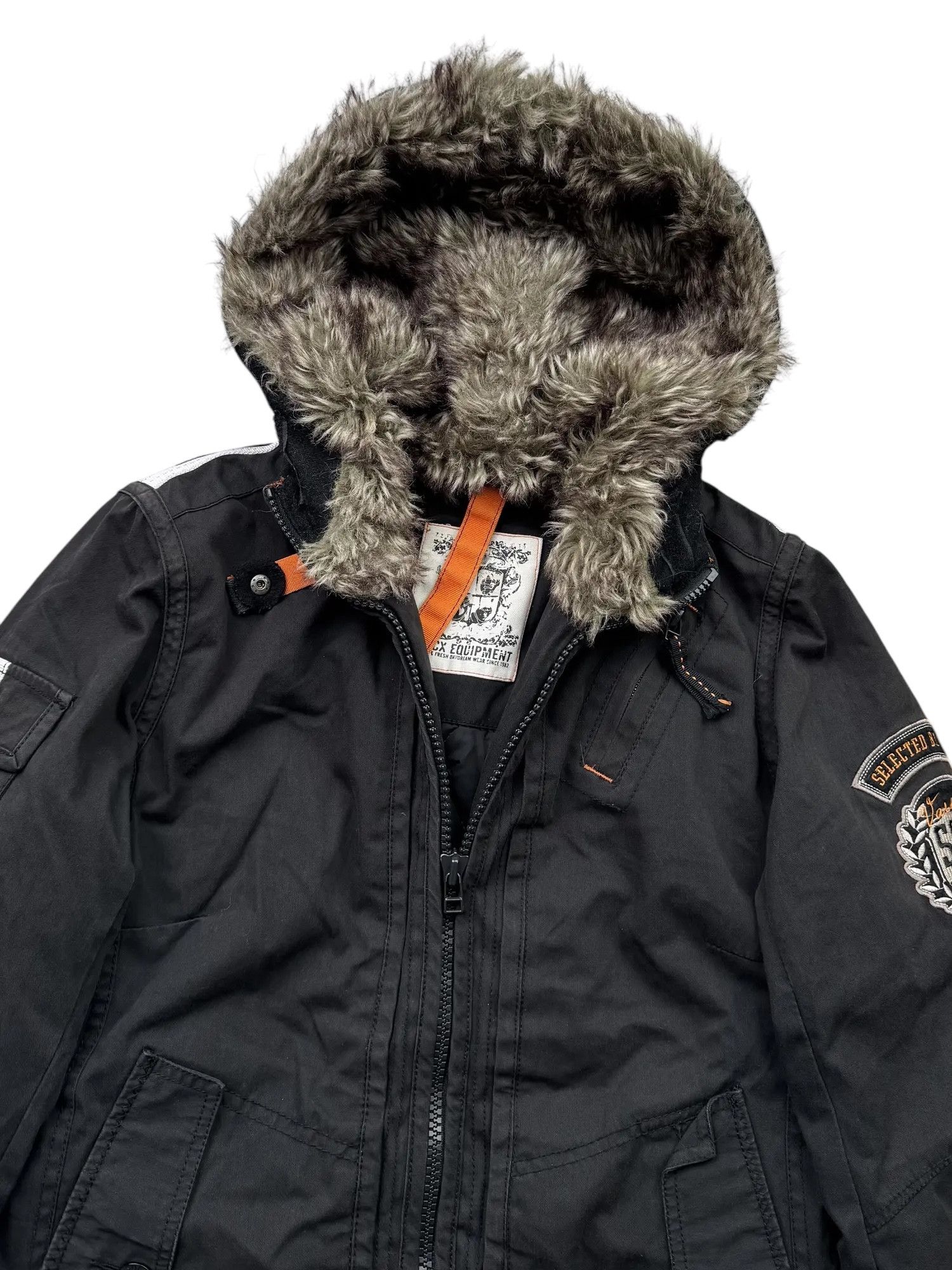 Vintage Y2K Jacket With Faux Fur Hood(V50) Size US S / EU 44-46 / 1 - 2 Thumbnail