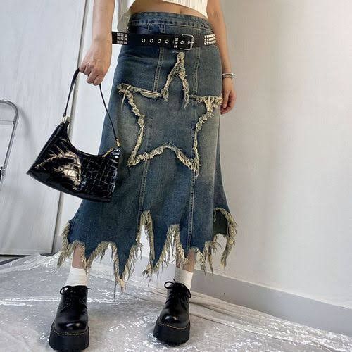 14th Addiction 2000s Gothic Mad Girls Punk Gothic Denim Skirt Y2K Size 29" - 3 Thumbnail