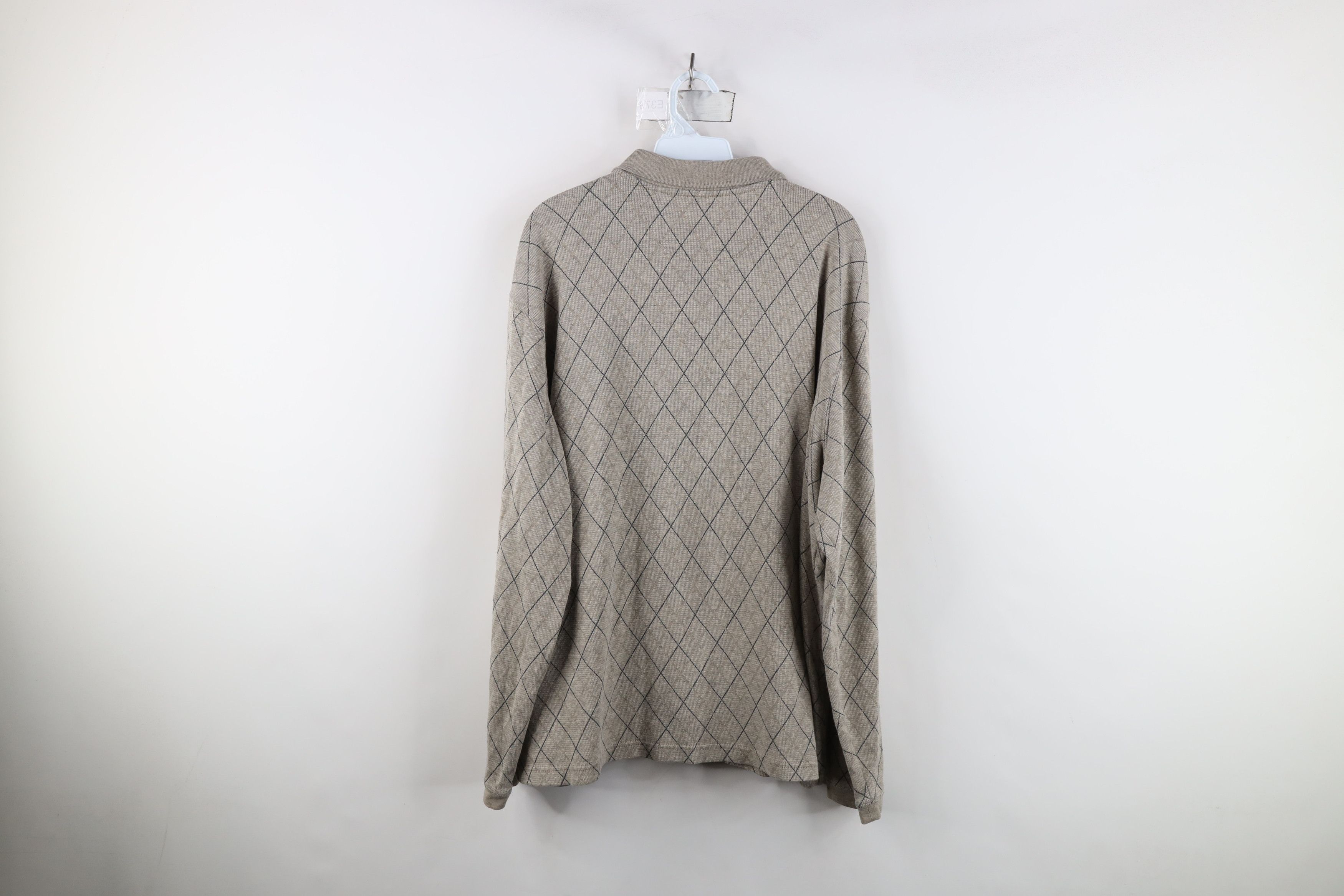 Vintage Vintage 90s Streetwear Diamond Knit Long Sleeve Rugby Polo Size US XXL / EU 58 / 5 - 10 Thumbnail