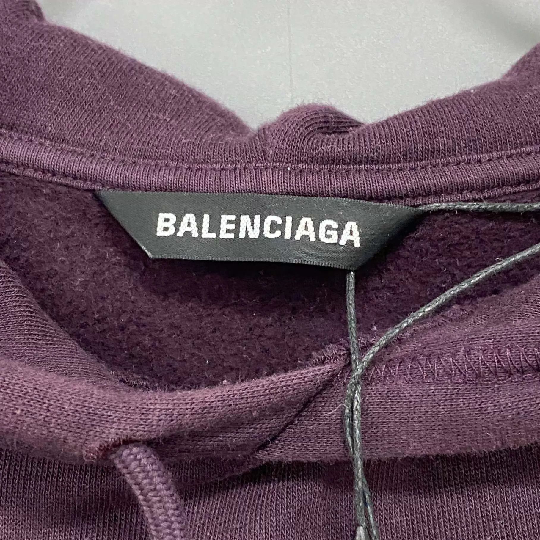 Balenciaga Balenciaga DarkPurple Mailbox Logo Hoodie S 95 Stained Size US S / EU 44-46 / 1 - 5 Thumbnail