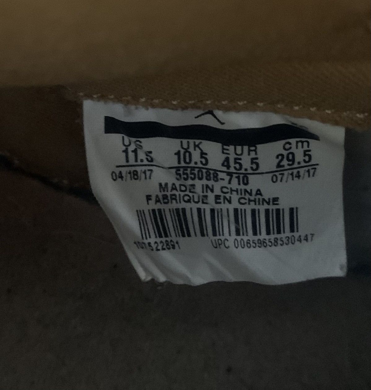 Nike NIKE AIR JORDAN 1 RETRO HIGH WHEAT/GOLDEN-HARVEST SIZE 11 Size US 11.5 / EU 44-45 - 5 Thumbnail