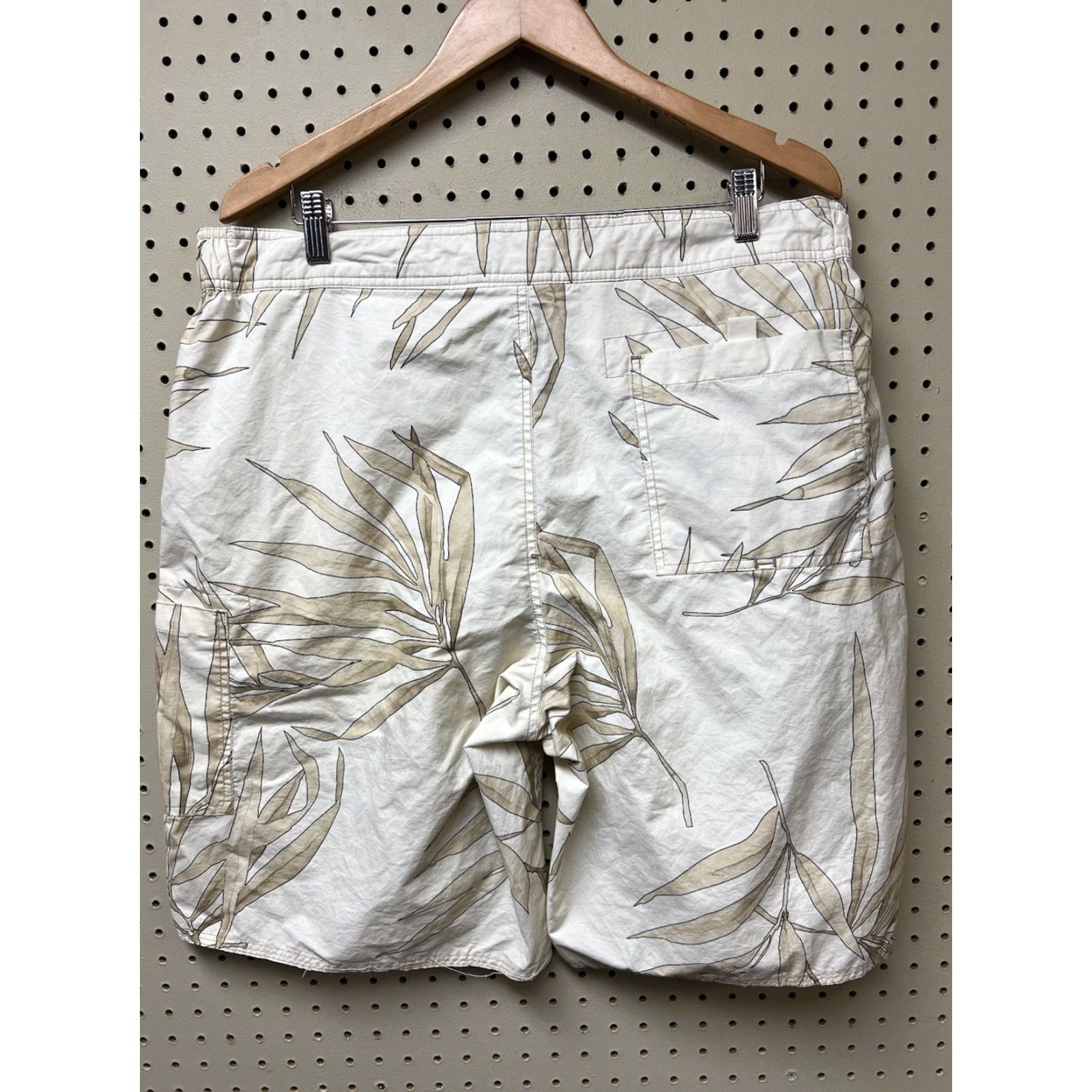 Tommy Hilfiger Tommy Hilfiger Mens XL Tan Palm Lined Swim Board Shorts Floral Trunks Beige Cotton Blend Polyester Lined Men Bottom Bathing Suit Size US 36 / EU 52 - 2 Thumbnail