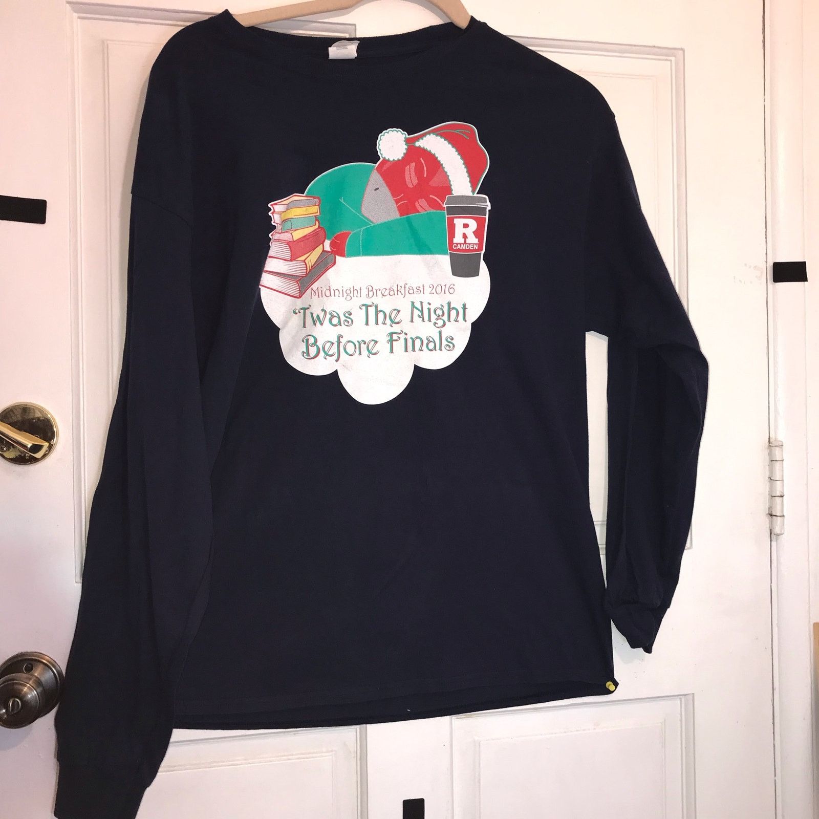 Gildan TWAS THE NIGHT BEFORE FINALS Rutgers Men’s LS T- Shirt XL Size US XL / EU 56 / 4 - 8 Thumbnail
