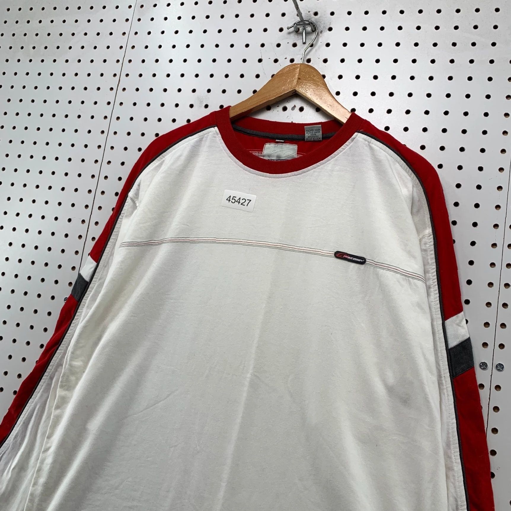 Point Zero VINTAGE Point Zero Shirt Mens L White Stripe Long Sleeve Punk Skate Shirt Size US L / EU 52-54 / 3 - 4 Thumbnail