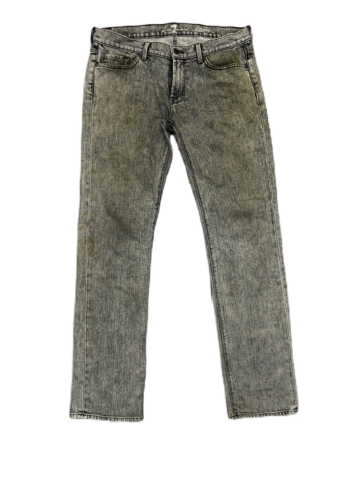 7 For All Mankind × Nudie Jeans SEVEN FOR ALL MANKIND ACID WASH DENIM SLIM TYPE Size US 34 / EU 50 - 1 Thumbnail