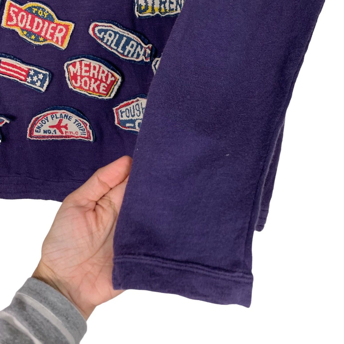 Vintage 96 ROUGH Athlete Patches Logo Pullover Sweater #0690-C32 Size US S / EU 44-46 / 1 - 11 Thumbnail