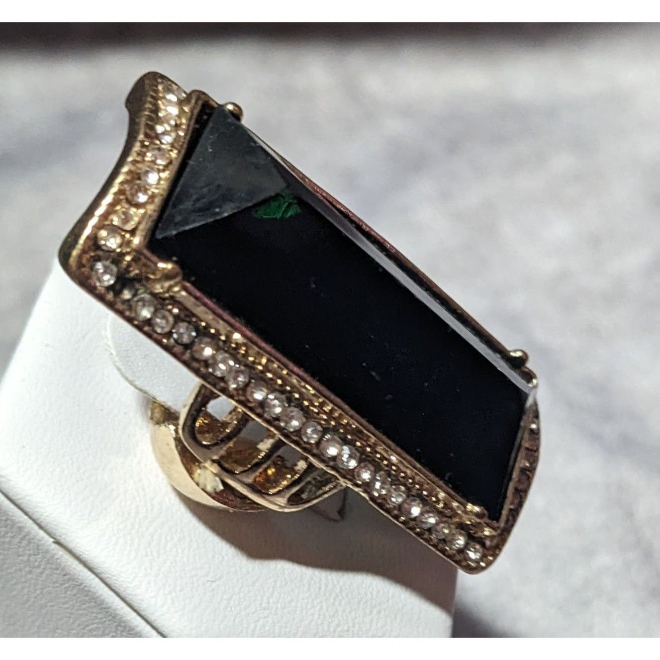 Other Art Deco Style Glam Black And Gold Stretch Statement Ring Si Size ONE SIZE - 11 Thumbnail