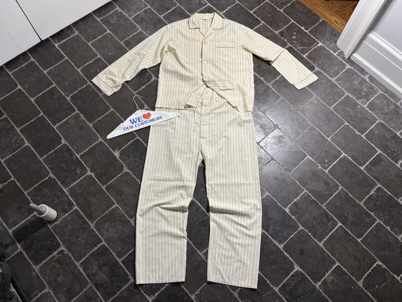 Vintage Vintage Striped Pyjama Set 1970s 80s Matching 2 Piece Suit Size US 34 / EU 50 - 19 Thumbnail