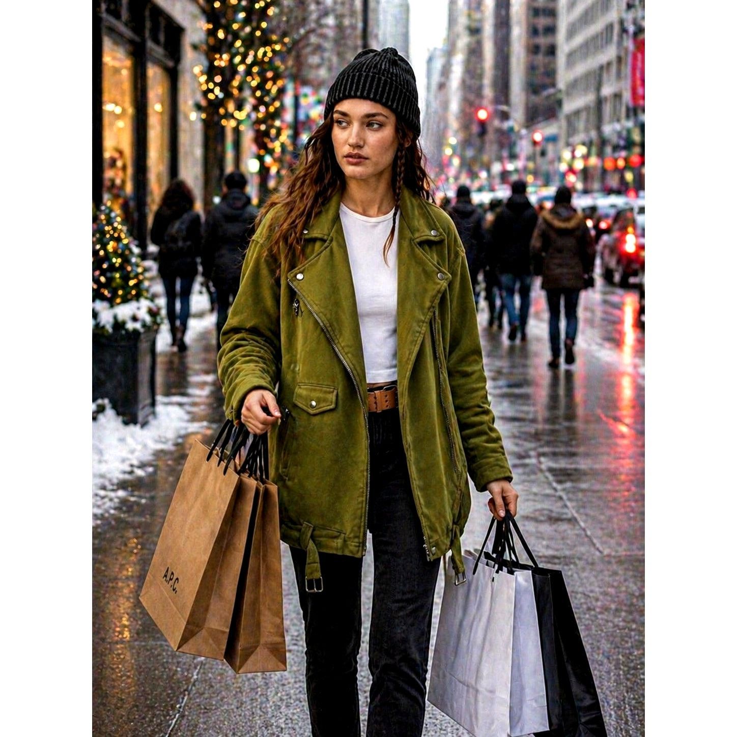 Free People Free People Rebel Knit Oversized Moto Jacket Green - size XL Size XL / US 12-14 / IT 48-50 - 1 Thumbnail