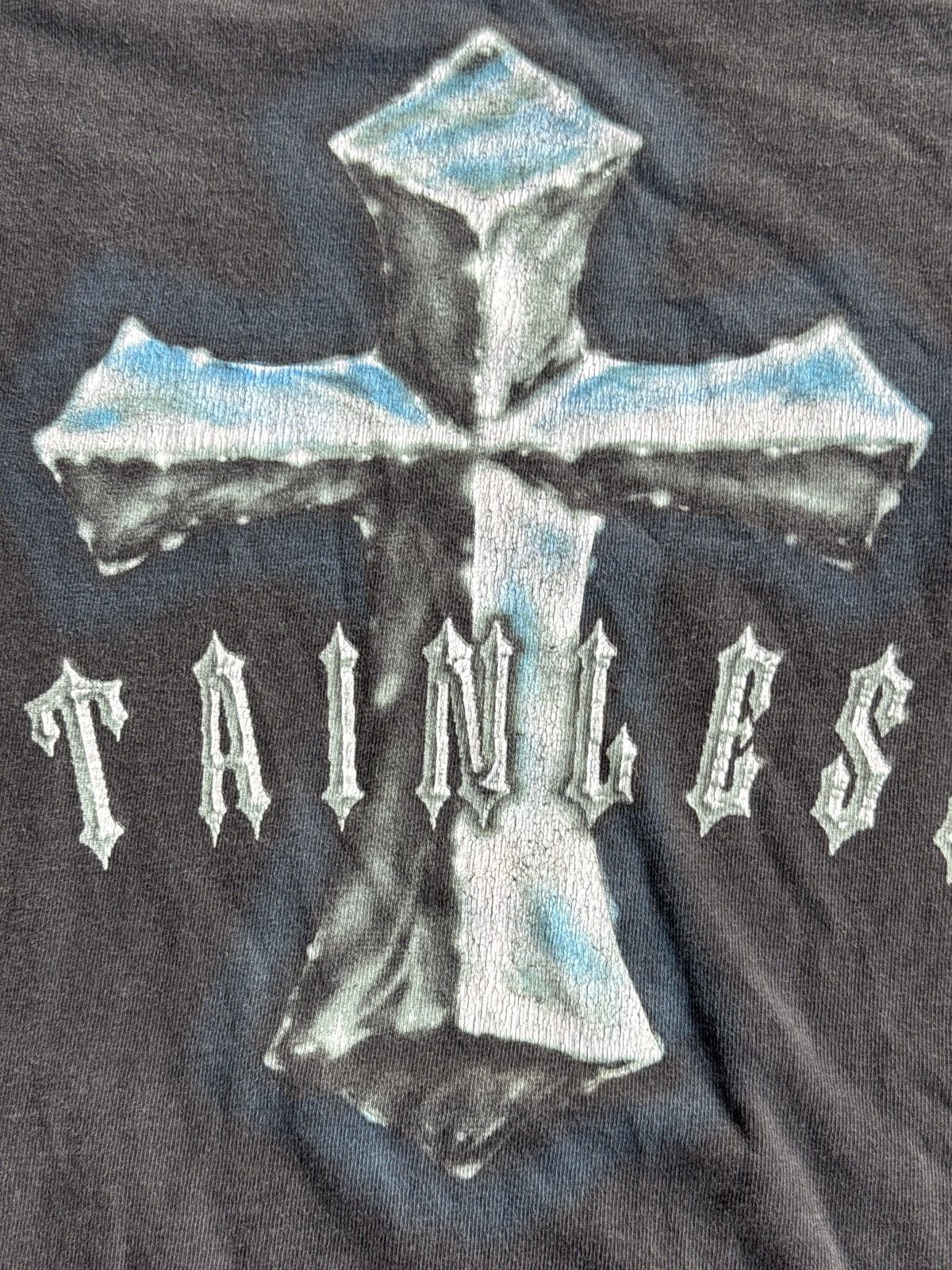 Vintage *RARE*VTG RELIGION GOD STAINLESS CROSS CHROME VIBE FADED TEE Size US XXL / EU 58 / 5 - 4 Thumbnail