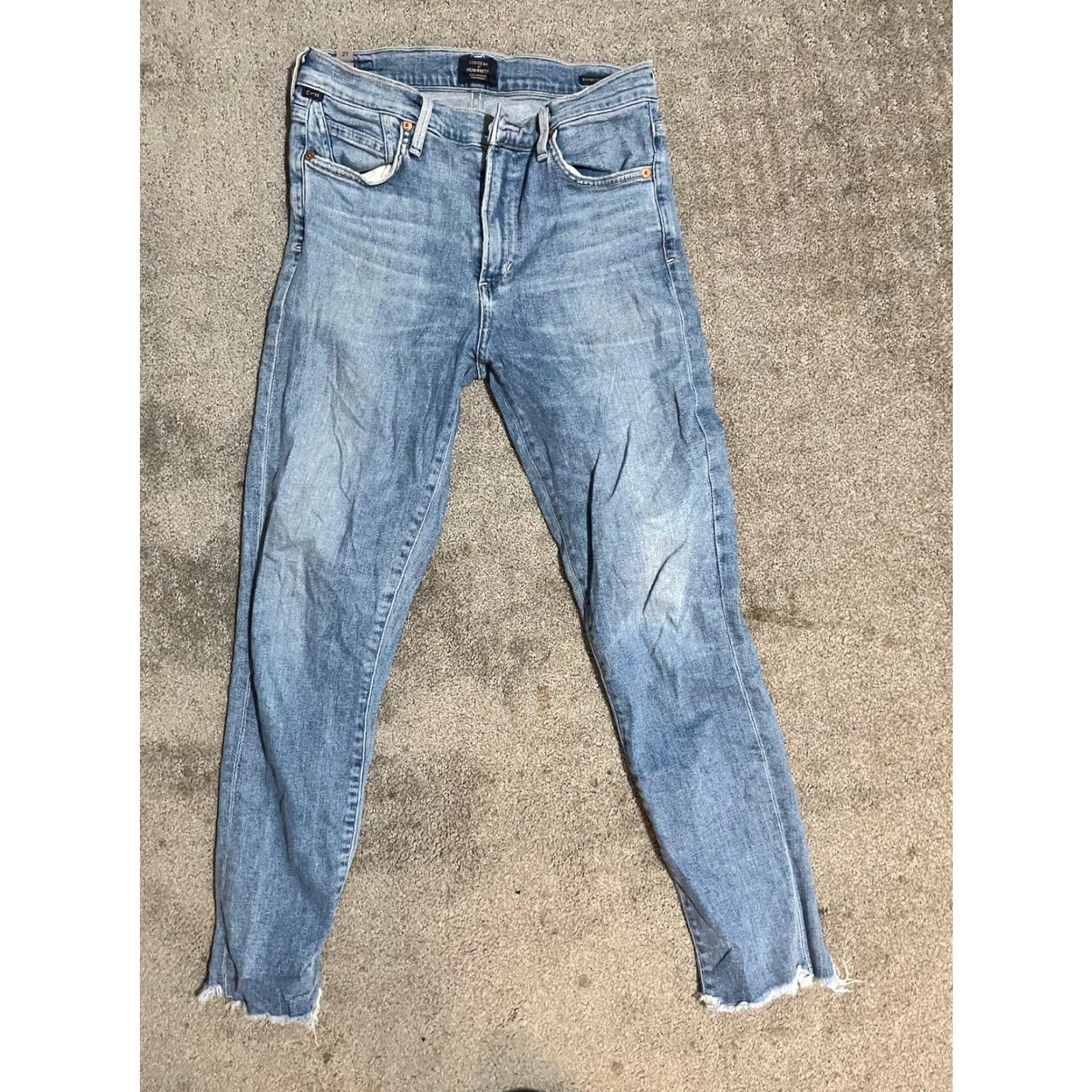 Citizens Of Humanity VINTAGE Citizens of Humanity Rocket Crop Skinny Jeans Womens 27 Blue High Rise Raw Hem Size 27" / US 4 / IT 40 - 3 Thumbnail