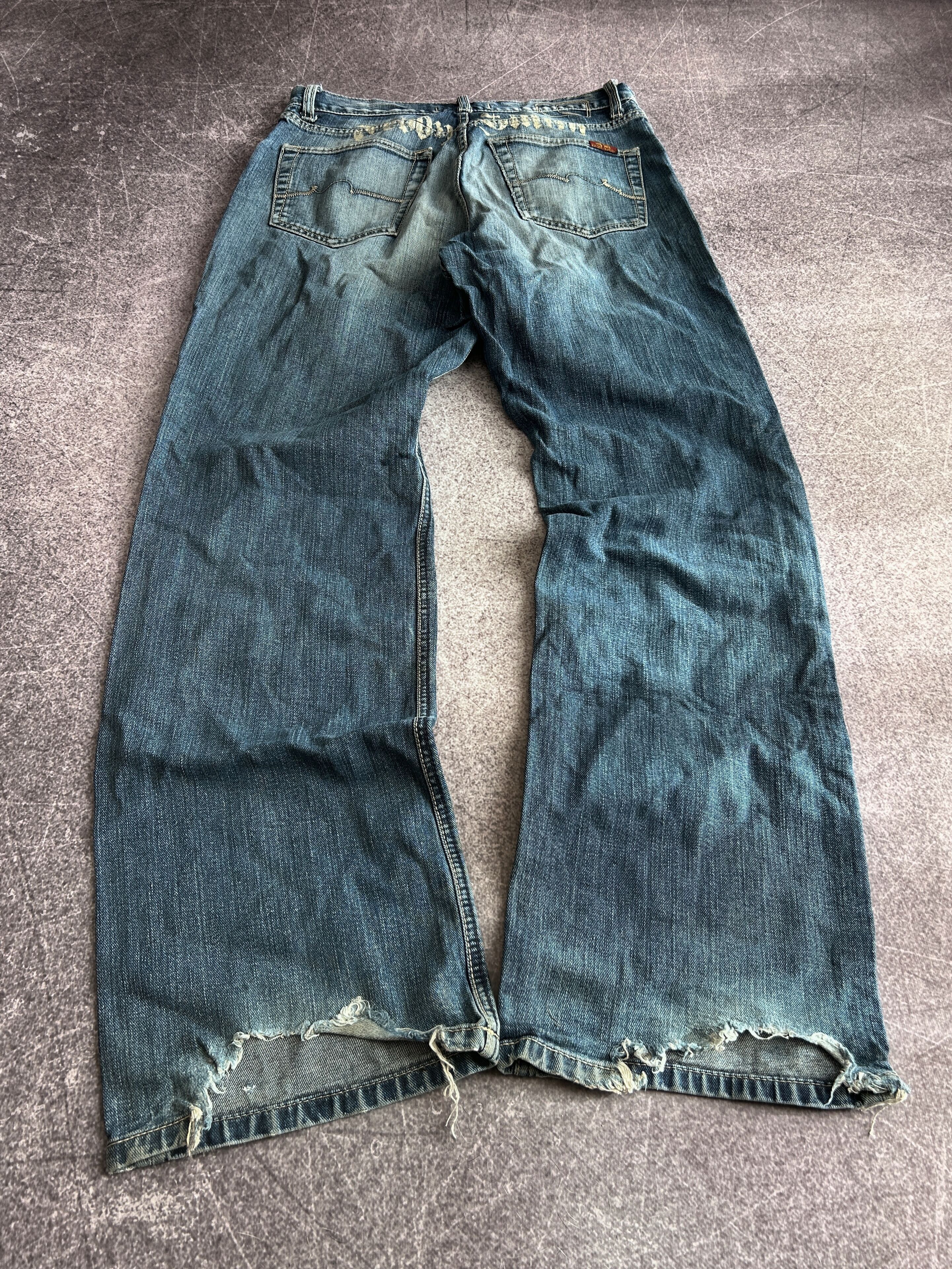 Vintage VTG Baggy Rap SK8 JNCO Balenci Style Washed Jeans Y2K Size US 32 / EU 48 - 1 Thumbnail