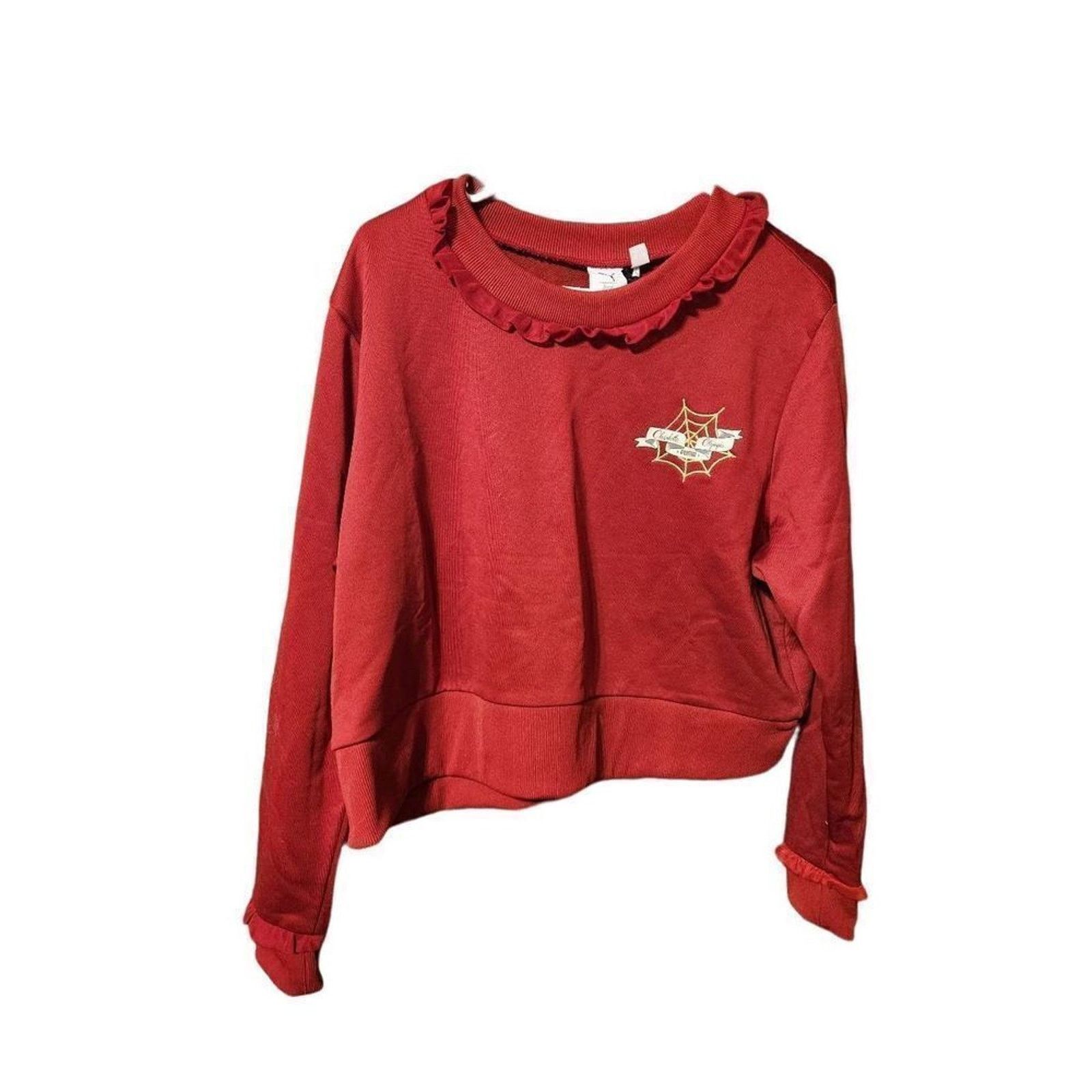 Puma Puma XL Rouge dahlia cropped crew sweatshirt Size XL / US 12-14 / IT 48-50 - 3 Thumbnail