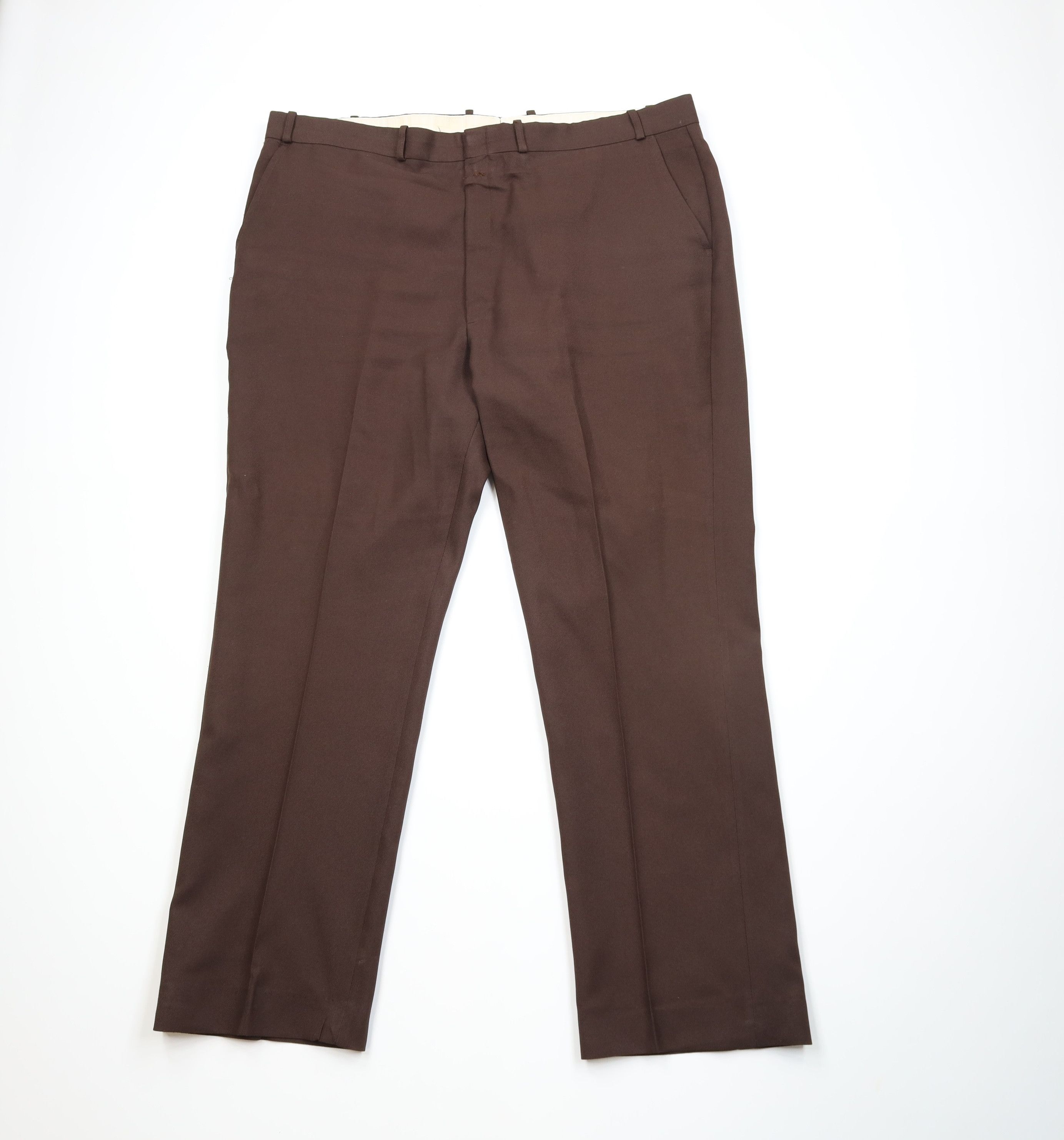 Vintage Vintage 70s Streetwear Flared Wide Leg Chino Pants Brown USA Size US 36 / EU 52 - 1 Thumbnail