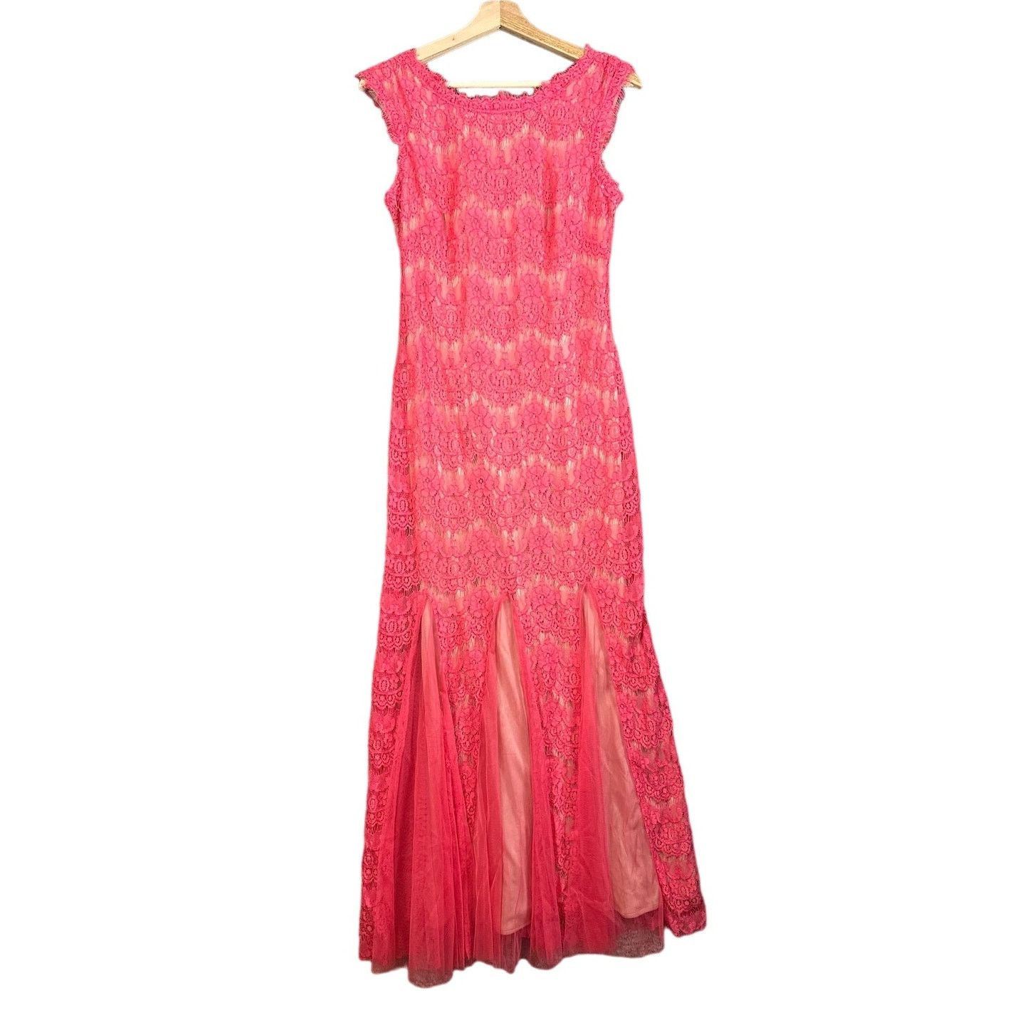 Other Betsy Adam Lace Formal Maxi Mermaid Gown Dress 4 S Pink Size S / US 4 / IT 40 - 2 Thumbnail