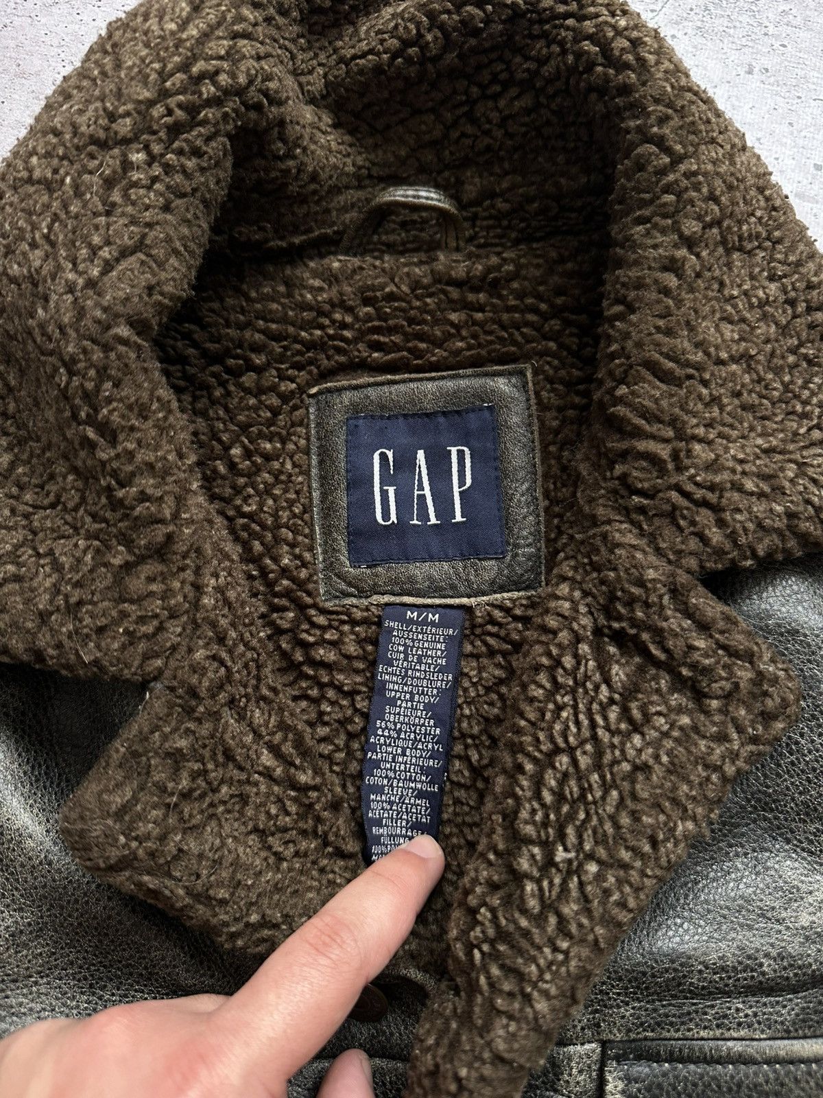 Gap Vintage Gap Distressed Sherpa Leather Coat Size US M / EU 48-50 / 2 - 9 Thumbnail