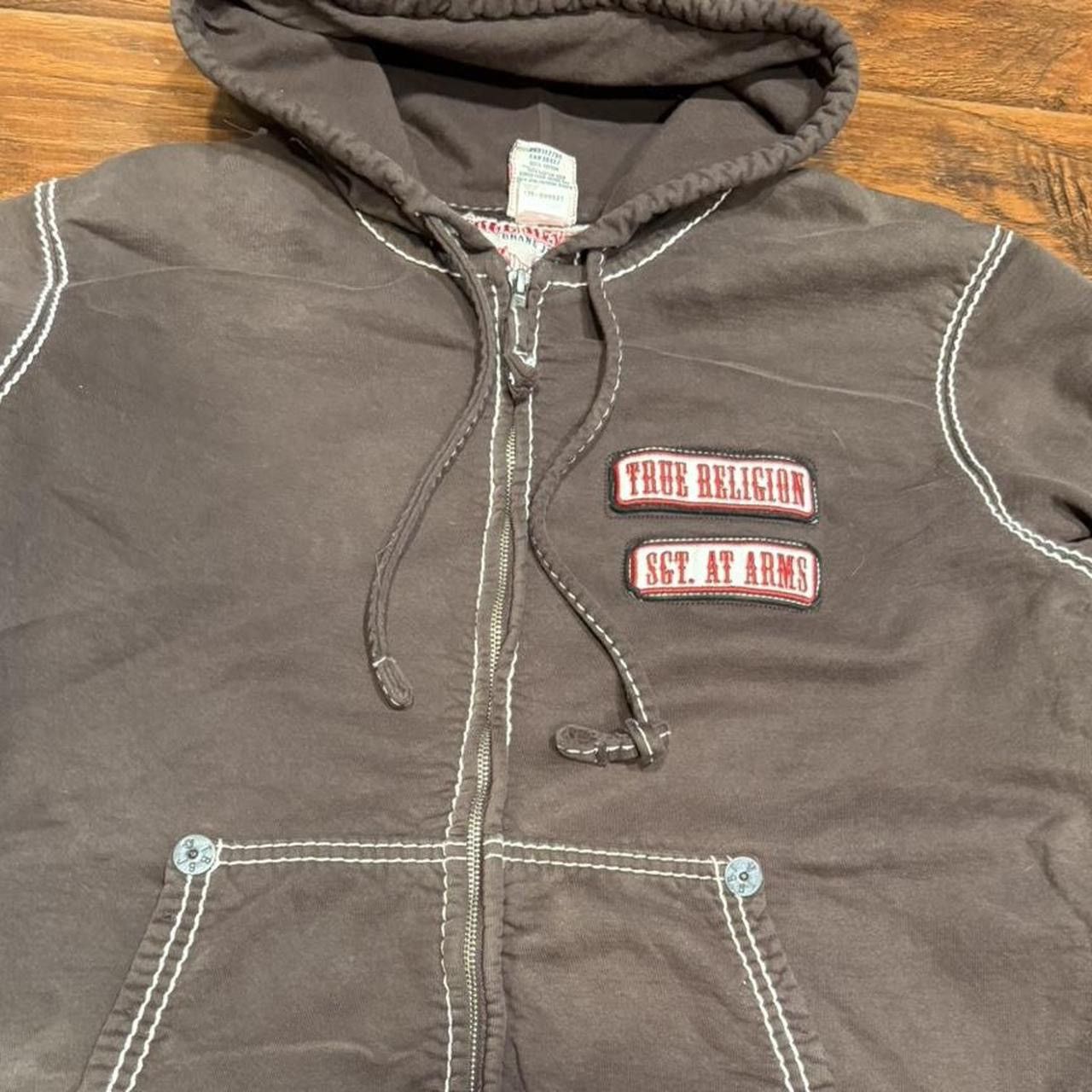 True Religion Y2K True Religion Sweatshirt Big T Brown Zip Hoodie Size US L / EU 52-54 / 3 - 3 Thumbnail