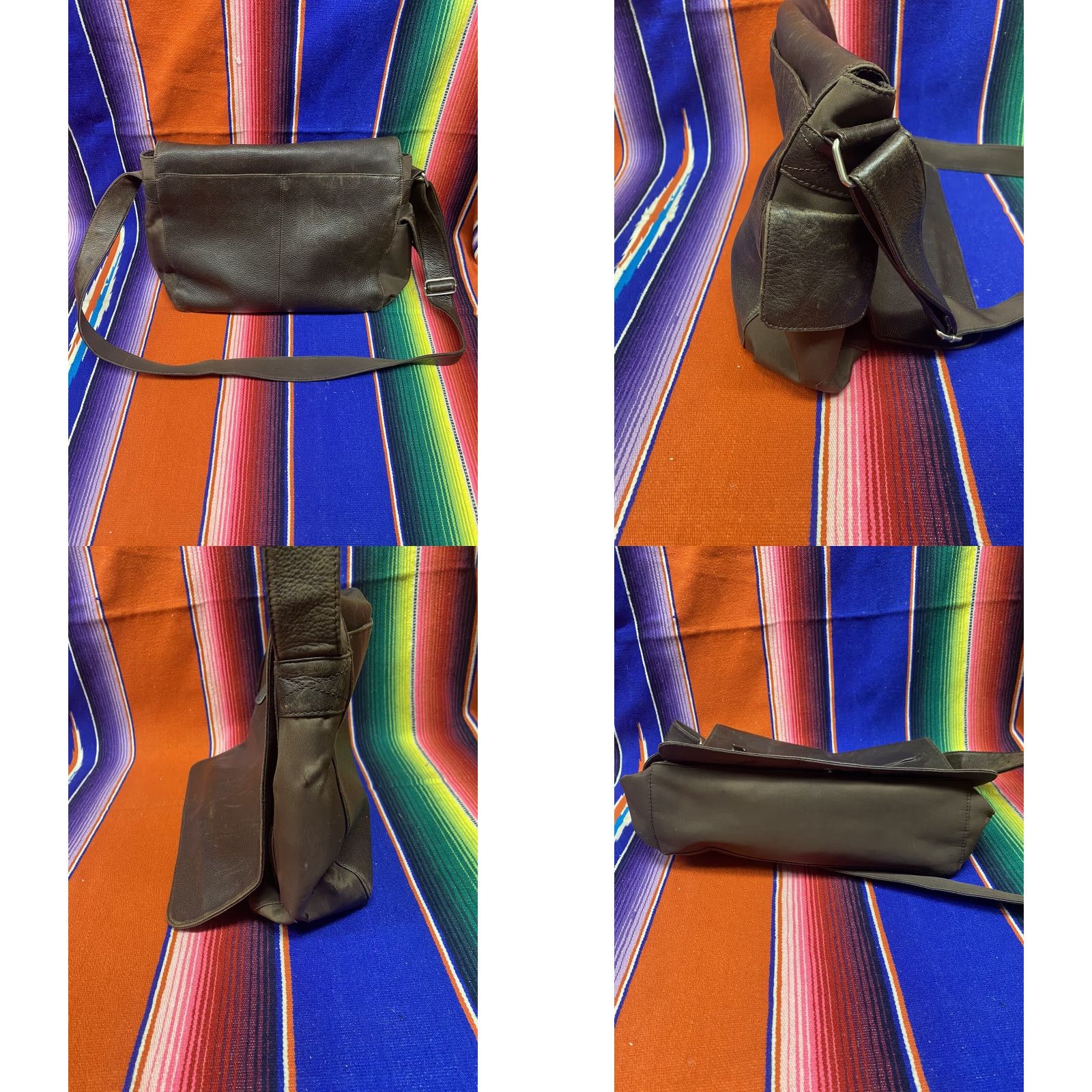 Fossil VINTAGE Fossil Purse Crossbody Leather & Nylon Brown Medium Size Womens Bags Size ONE SIZE - 8 Thumbnail