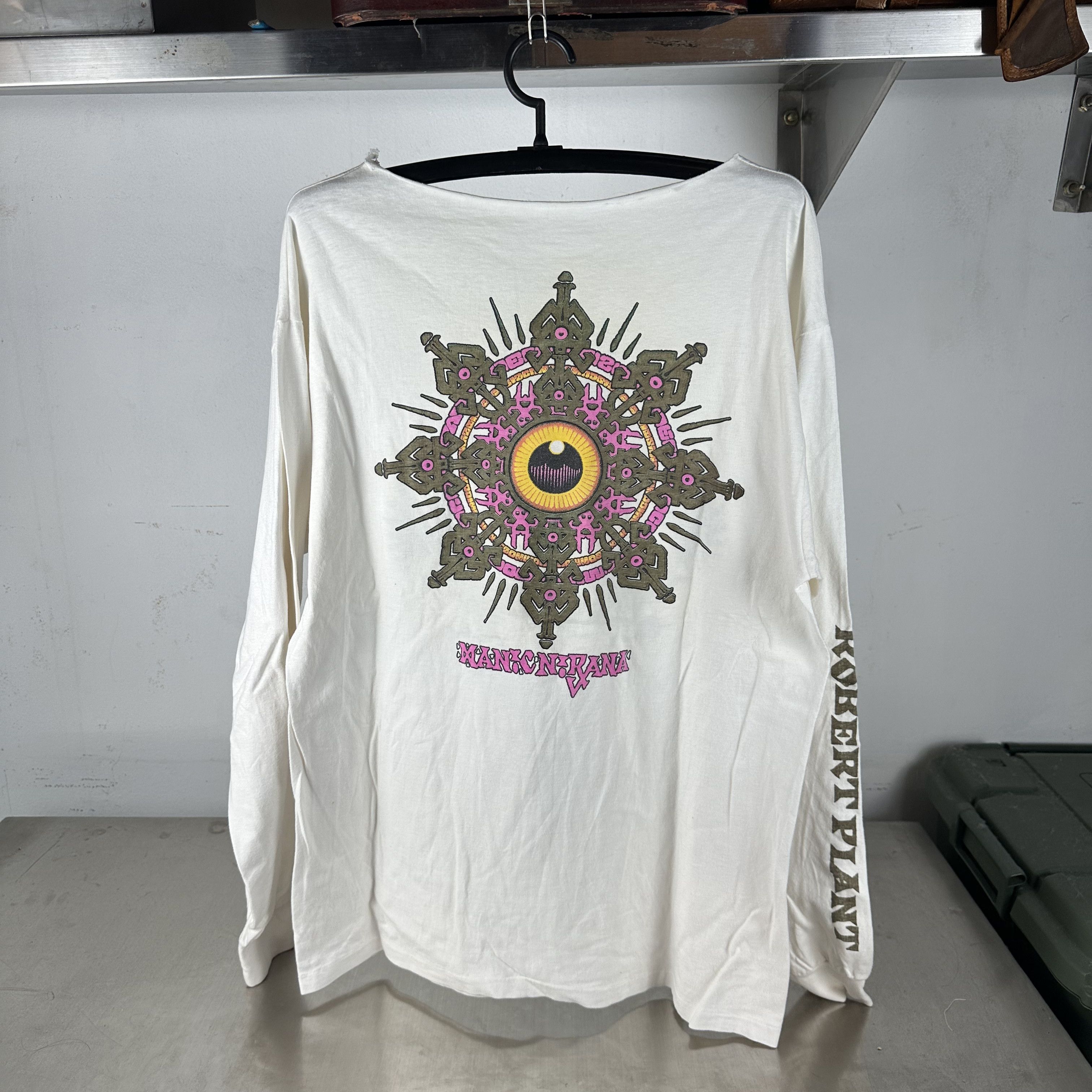 Vintage Vintage 1990 Robert Plant Manic Nirvana Long Sleeve T-Shirt Size US XL / EU 56 / 4 - 3 Thumbnail
