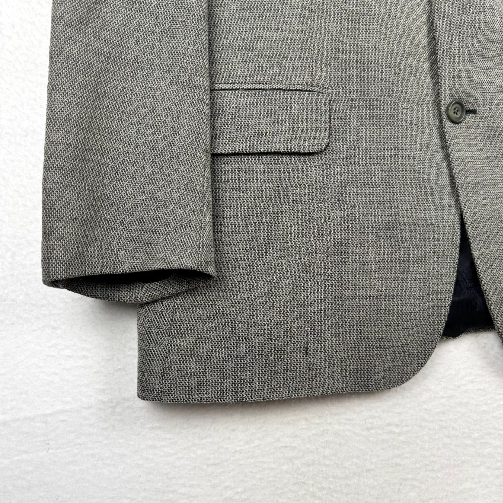 Yves Saint Laurent VINTAGE Yves Saint Laurent YSL Mens Blazer 2 Piece Wool Gray 46 90s Notch Lapel Suit Jacket Coat Regular Size 46R - 2 Thumbnail