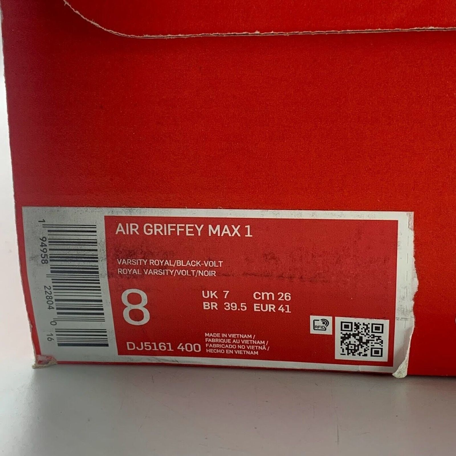 Nike NEW Nike Air Griffey Max 1 Blue White Black Volt DJ5161-400 Size US 8 / EU 41 - 9 Thumbnail