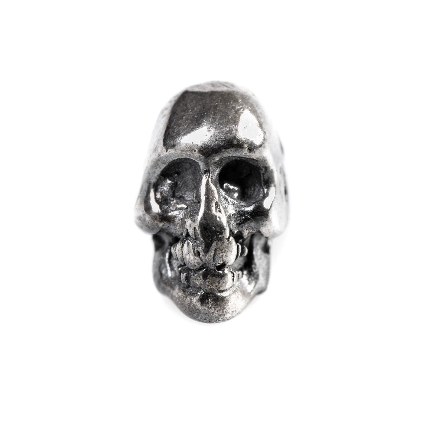 Chin Teo Chin Teo Distressed Skull Silver Earrings Pair Size ONE SIZE - 2 Thumbnail