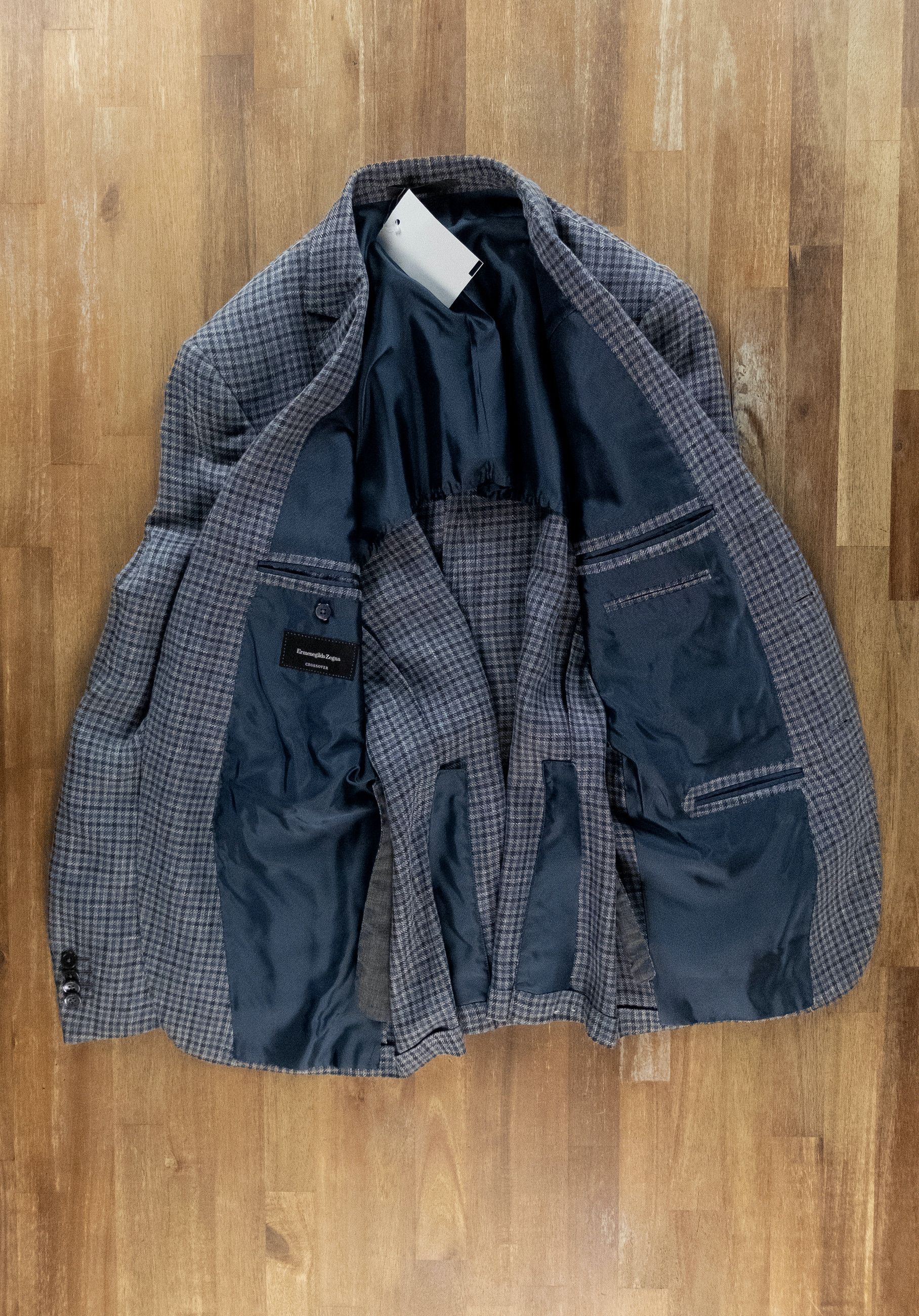 Ermenegildo Zegna ERMENEGILDO ZEGNA gray gingham linen wool silk sportcoat Size 40R - 8 Thumbnail