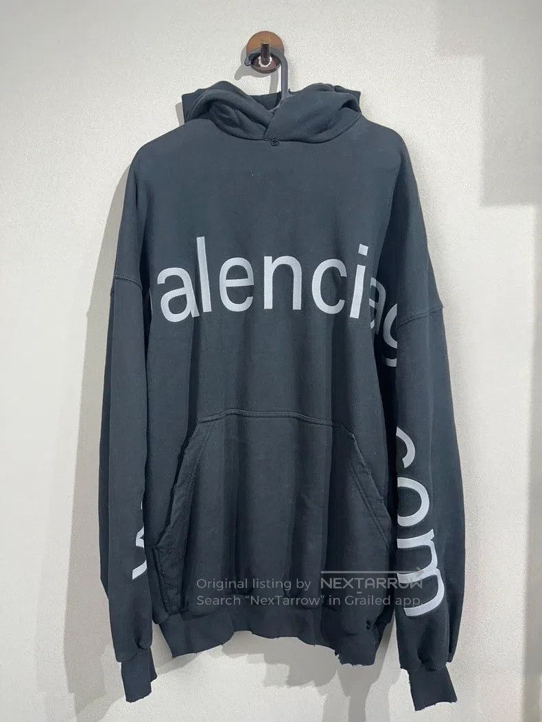 Balenciaga Balenciaga Ripped Hoodie with Web Embroidery Size US S / EU 44-46 / 1 - 1 Thumbnail