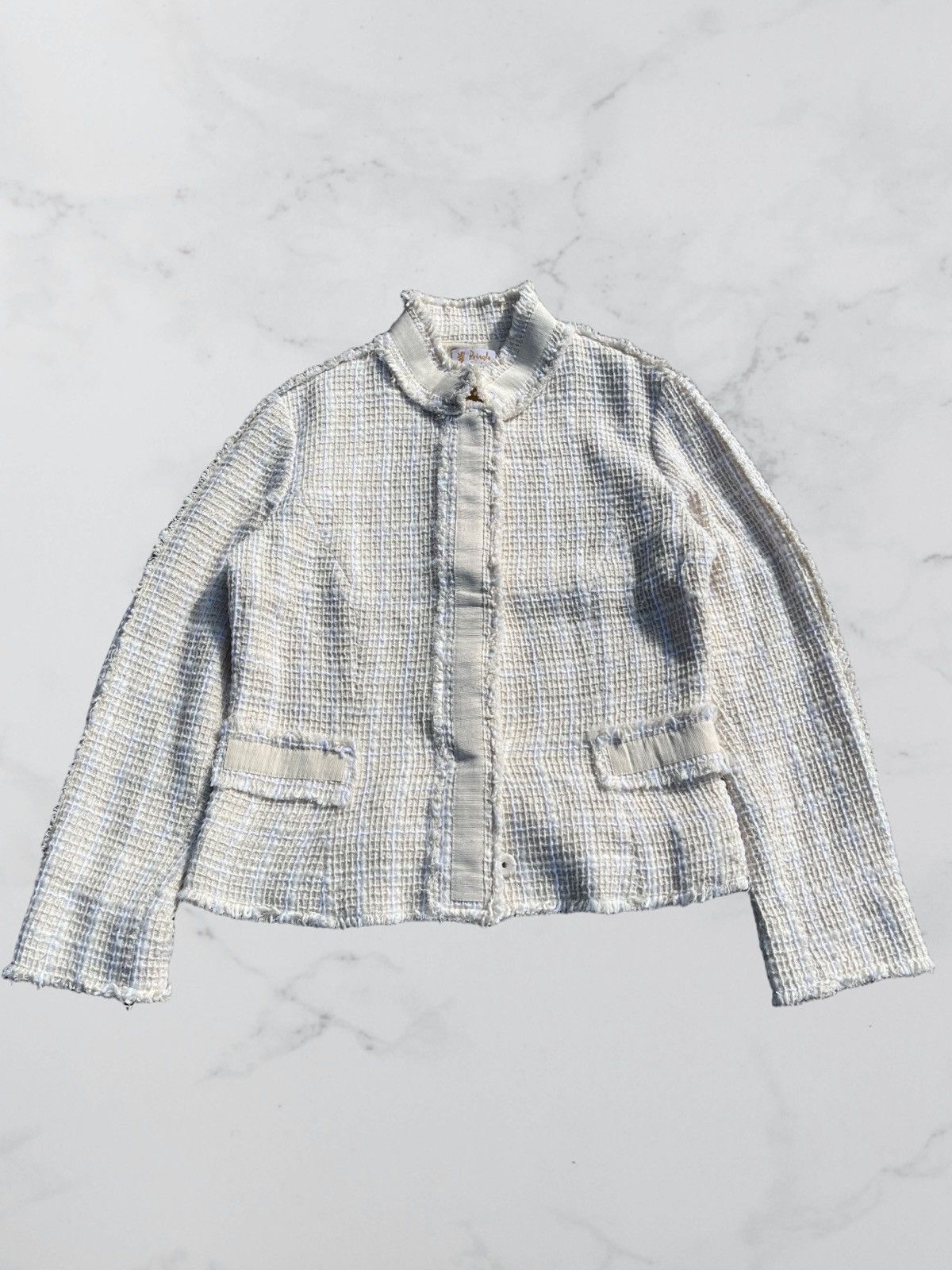 Pringle Of Scotland Pringle of Scotland Keegan Fringe Cropped Textured Jacket Size S / US 4 / IT 40 - 1 Thumbnail