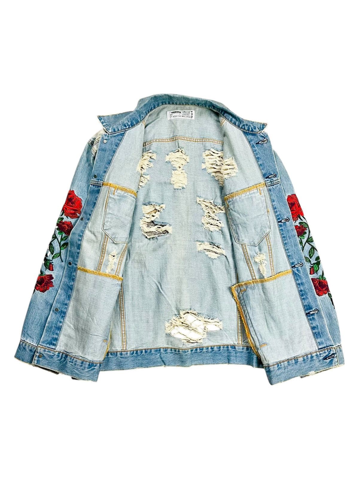 JACKROSE 2000s Legenda Japan - Romantic Rose Crash Denim Size US M / EU 48-50 / 2 - 5 Thumbnail