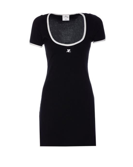 ワンピース COURREGES Woman Dress Black 225JRO600JS0203 9901 Courreges COURREGES Women Mid Skirts 225JRO600JS0203 9901