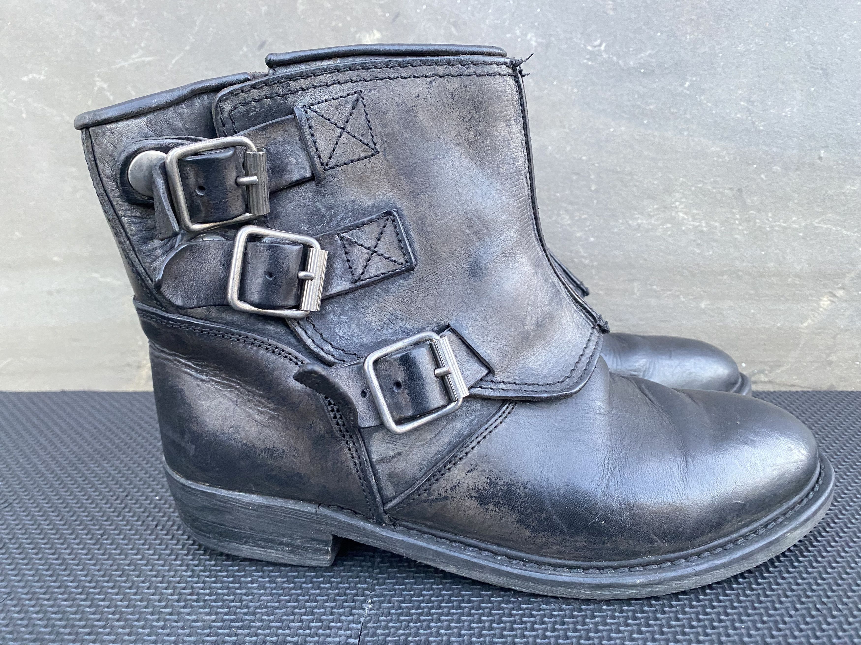 Golden Goose Golden Goose Buckle Biker Black/Gray - Women's Distressed Size US 8 / IT 38 - 5 Thumbnail