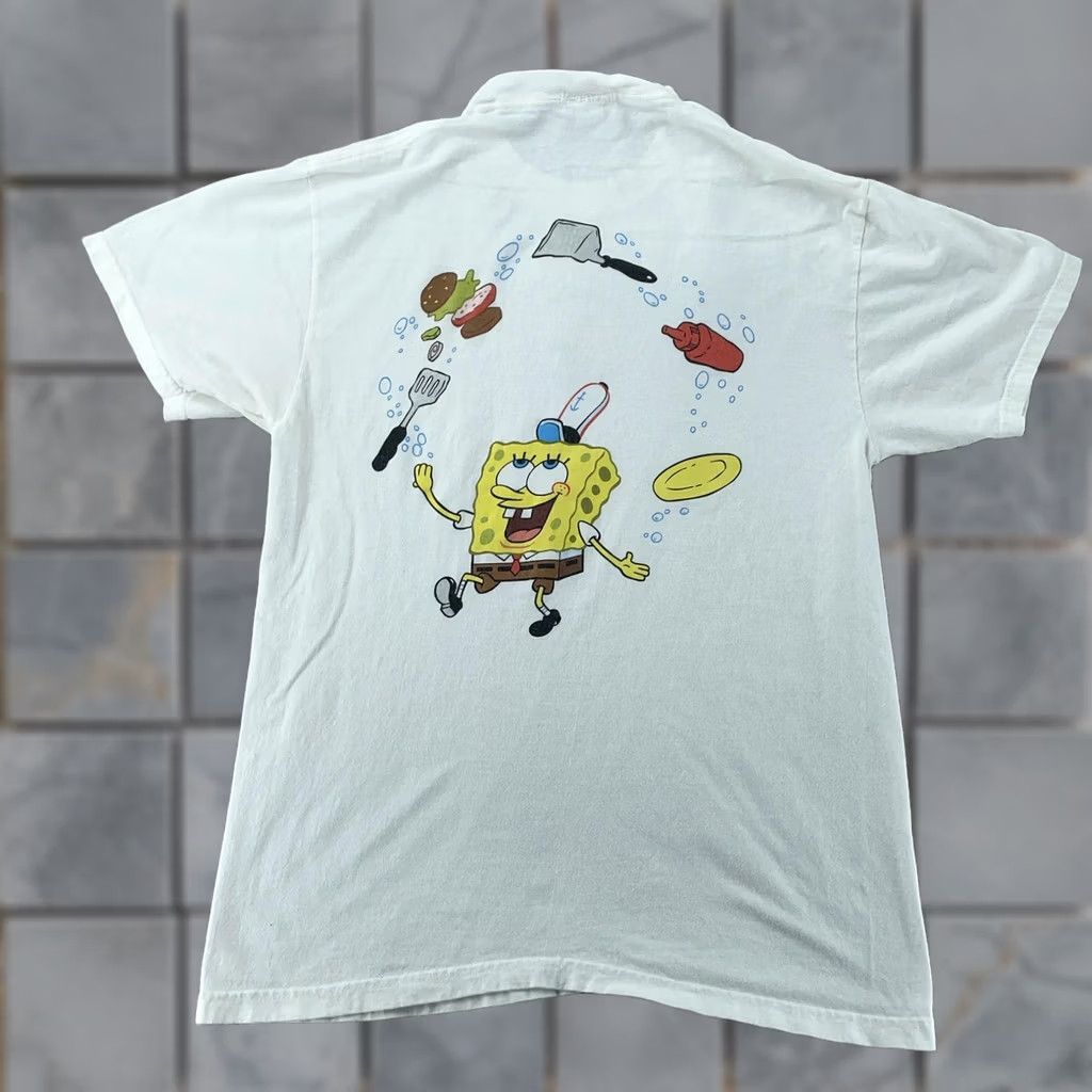 Nickelodeon VINTAGE SpongeBob SquarePants Krusty Krab T-Shirt Small Nickelodeon Men Short Sleeve Crew Neck White Cotton Graphic Print DK Size US S / EU 44-46 / 1 - 1 Thumbnail