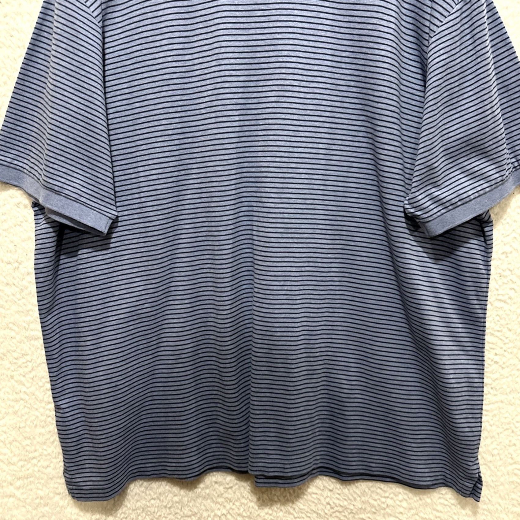Polo Ralph Lauren VINTAGE? POLO RALPH LAUREN Pima Men 4XB Striped Short Sleeve Polo Shirt Blue Polo Shirt Big & Tall Mens Shirt Size US XXL / EU 58 / 5 - 7 Thumbnail
