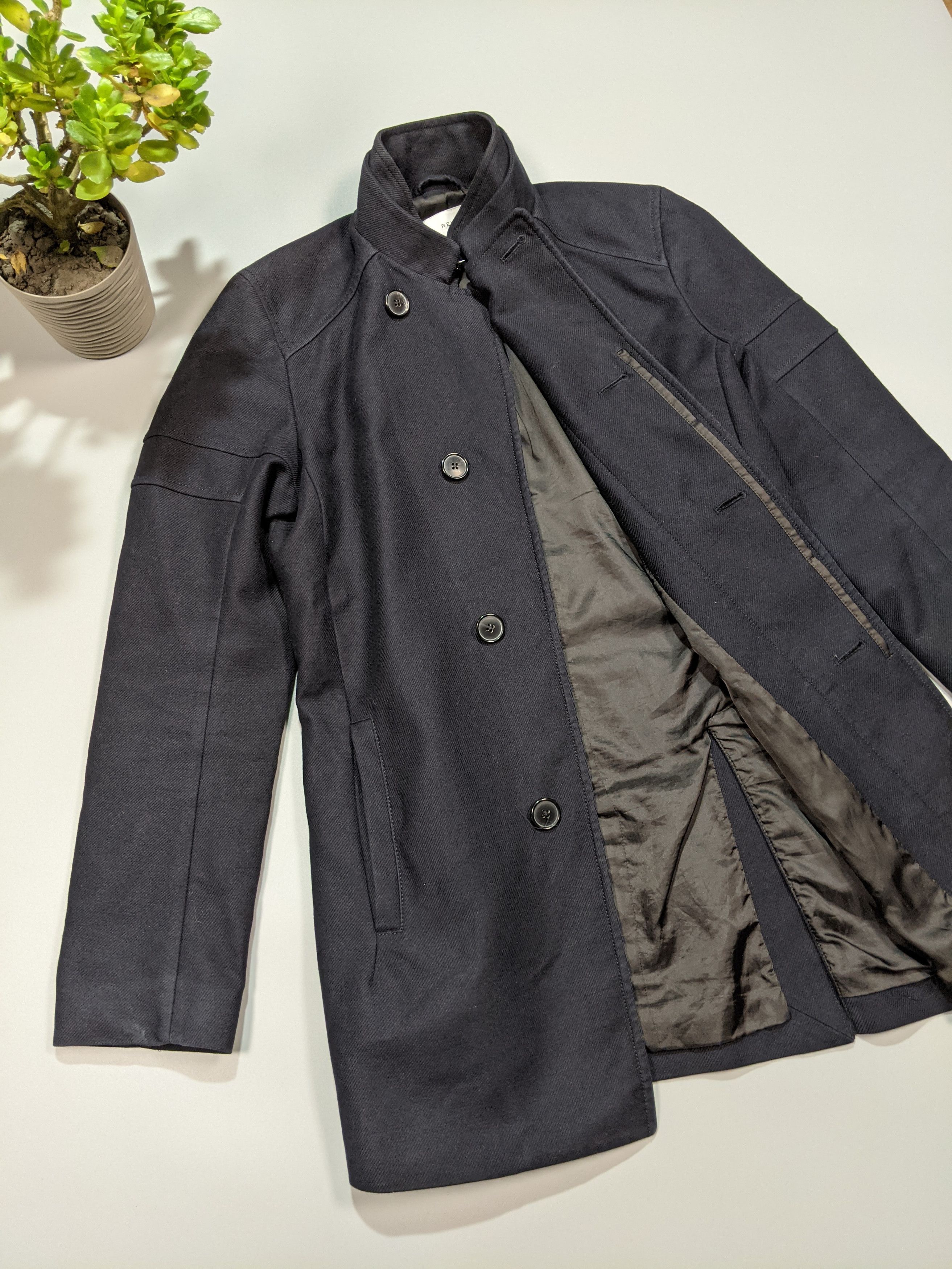 Japanese Brand × Reiss REISS MEN'S OVERCOAT Size S Dark-Blue Trench Coat Size US S / EU 44-46 / 1 - 3 Thumbnail