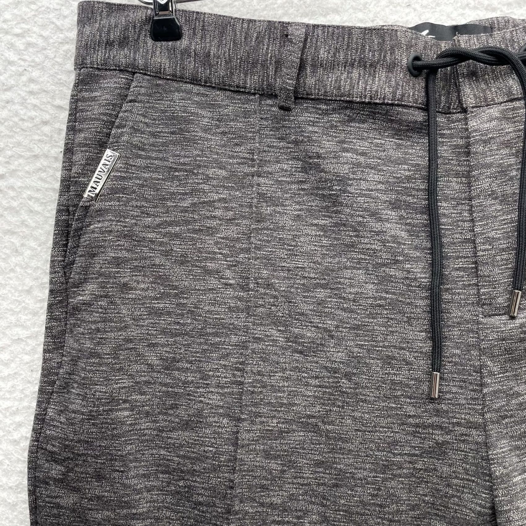 Vintage Mauvais Pants Mens 40x30 Heather Gray Tapered Drawstring Trousers Resort Woven Size US 40 / EU 56 - 3 Thumbnail