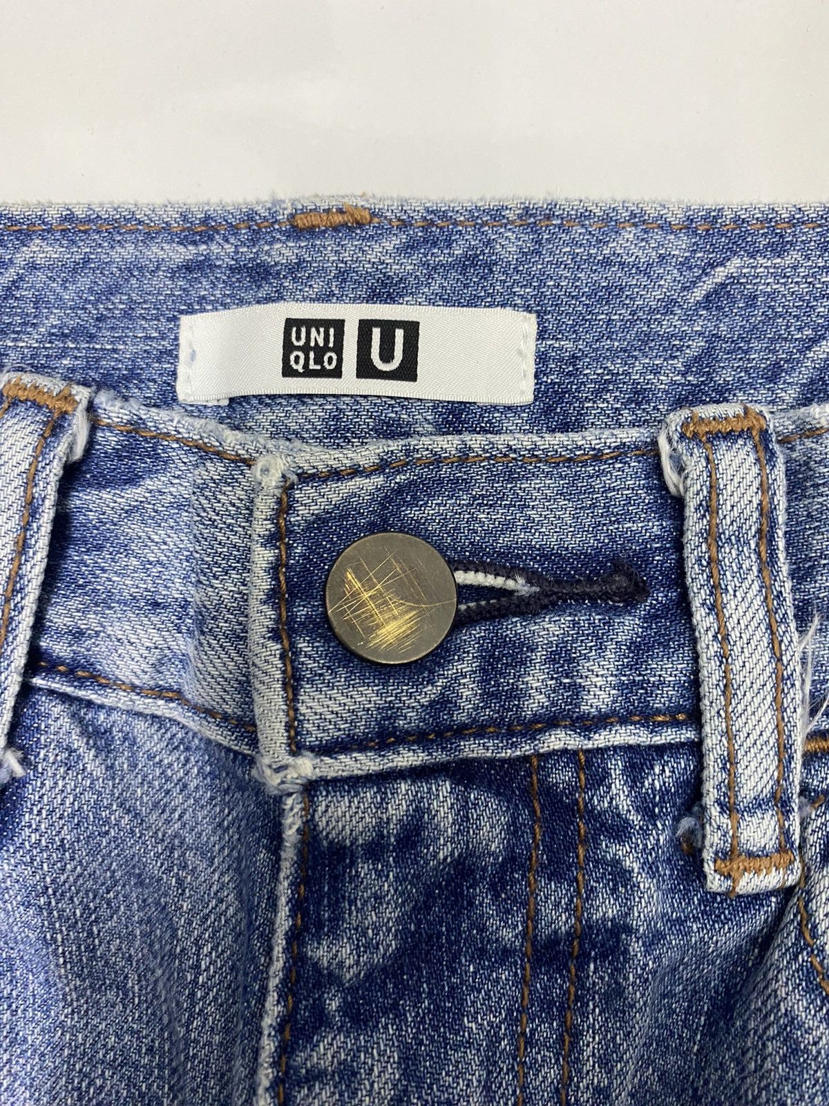 Christophe Lemaire UNIQLO LEMAIRE BAGGY CROPPED DISTRESSED DENIM JEANS Size 24" / US 00 / IT 34 - 7 Thumbnail