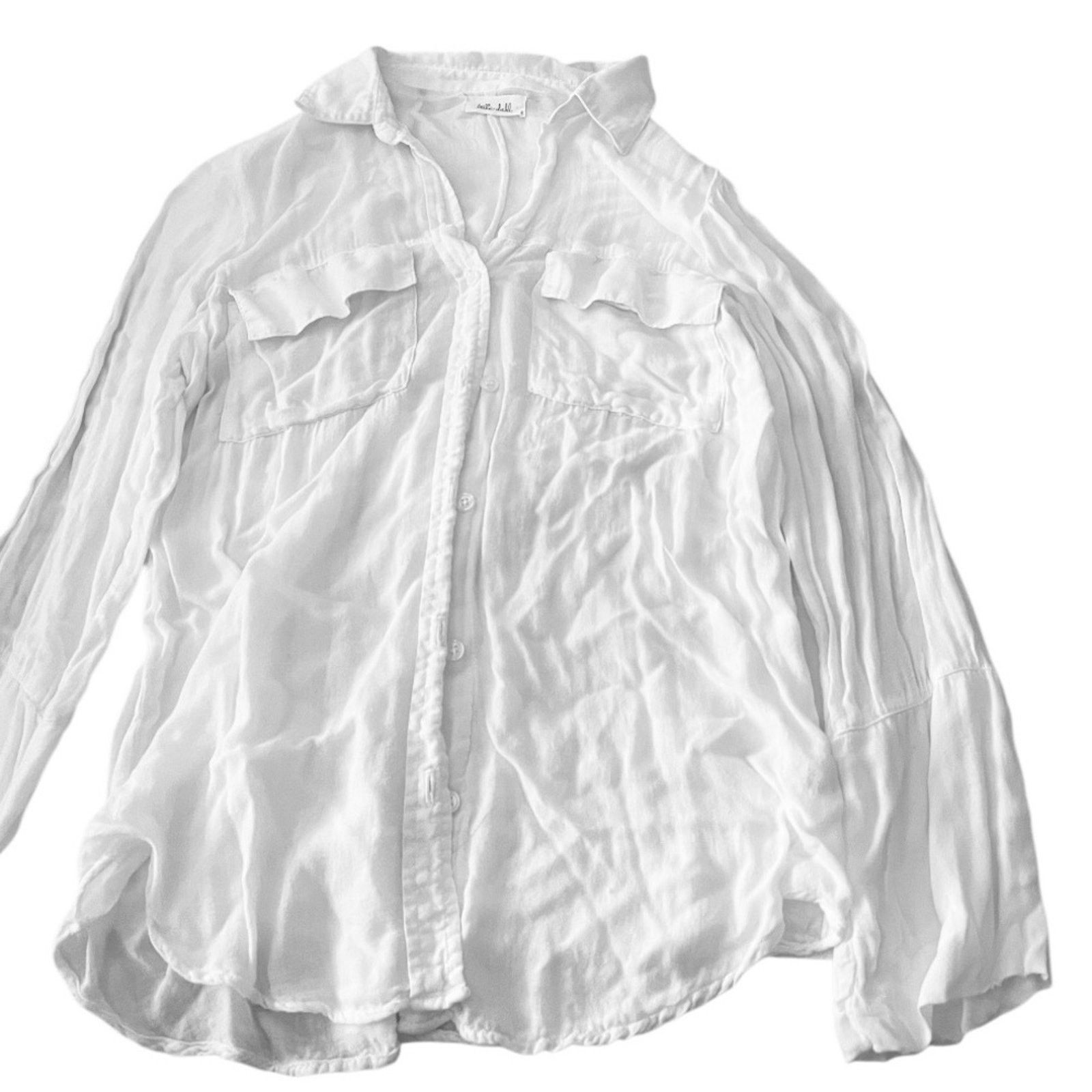 Bella Dahl Bella Dahl Ivory Rayon button up long sleeve top, size Small Size S / US 4 / IT 40 - 1 Thumbnail