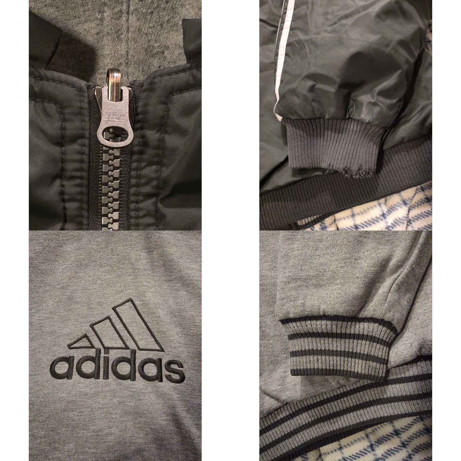 Adidas VINTAGE Adidas Reversible Bomber Jacket Men's XL Forest Green/Gray Hooded Zip Full Zip 90s Sports Retro Light Weight Winter Fall Spring Walking Hiking Size US XL / EU 56 / 4 - 9 Thumbnail