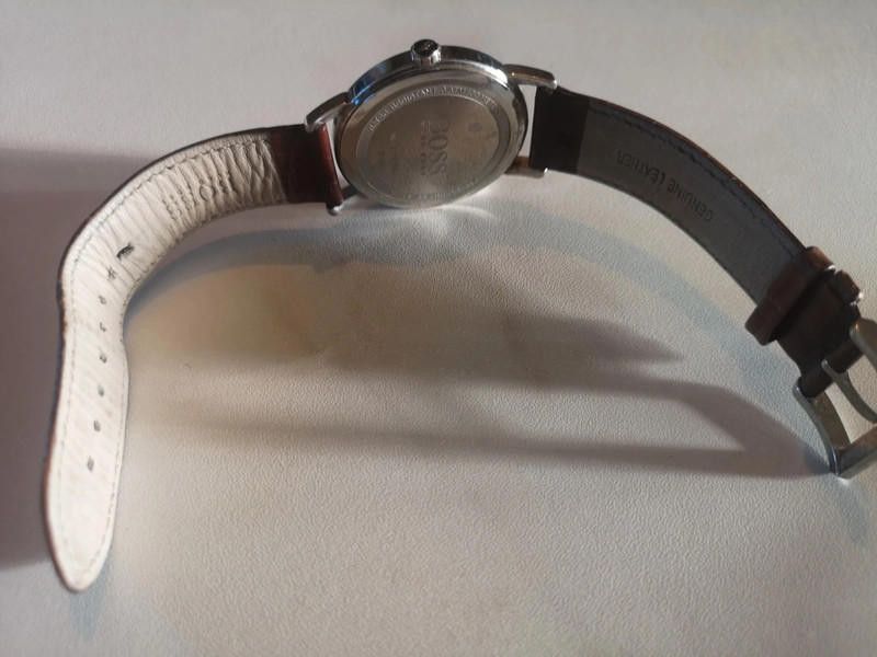Designer Boss Hugo men's brown leather strap watch Size ONE SIZE - 6 Thumbnail
