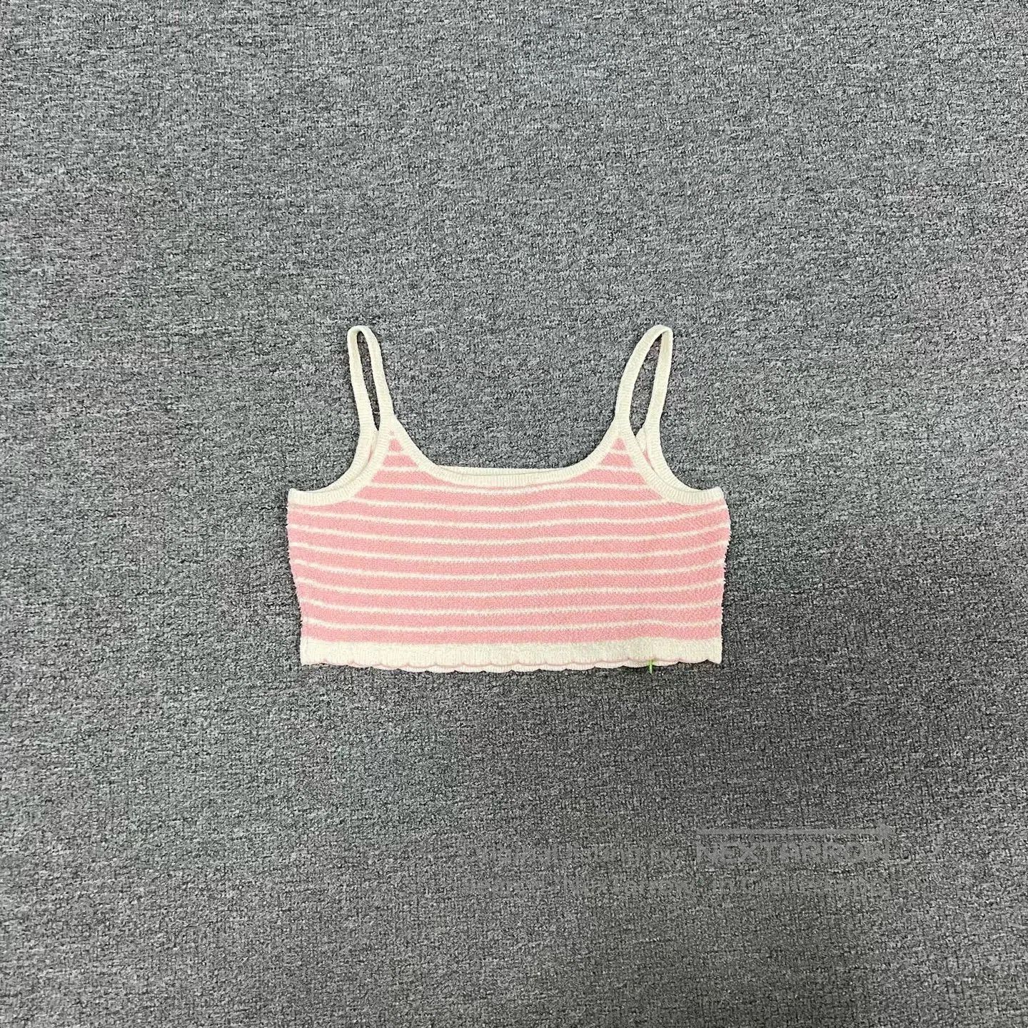 Miu Miu Miu Miu New Large Logo Pink Stripe Camisole. Size S / US 4 / IT 40 - 9 Thumbnail