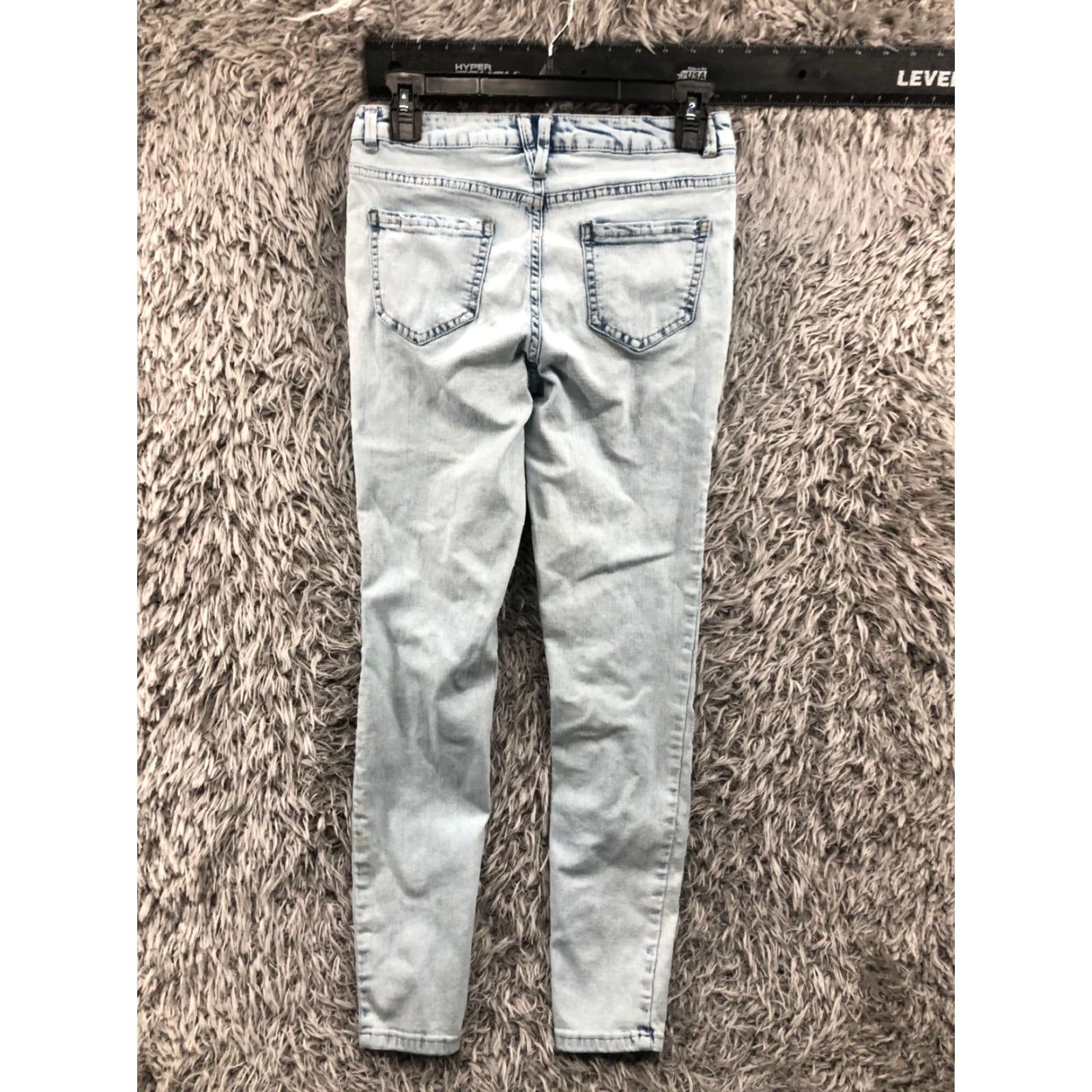 Vintage Blue Spice Skinny Jeans Size 3 Light Wash Blue Button Fly Womens Size 26" / US 2 / IT 38 - 5 Thumbnail