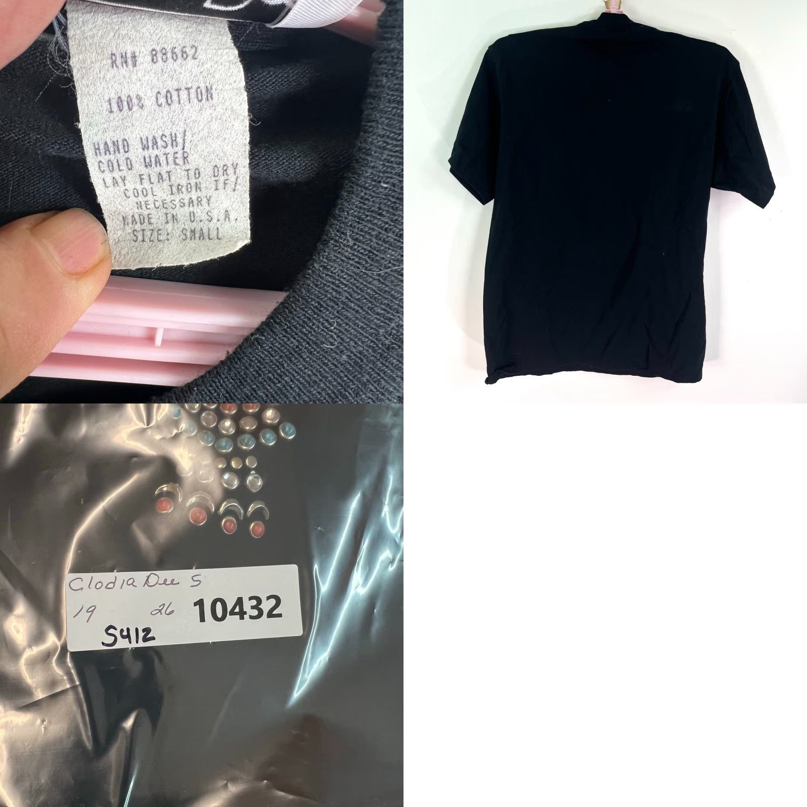 Vintage VINTAGE Clodia Dee NY Black Siler &Jem Stone Art V-Neck Shirt Women's S Southwest Size S / US 4 / IT 40 - 8 Thumbnail