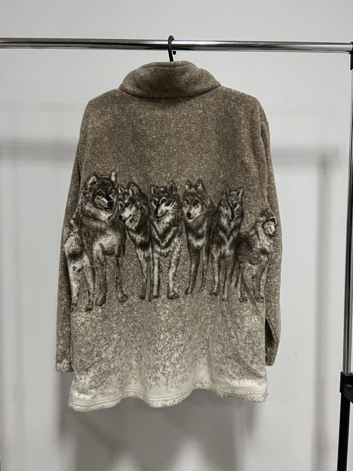 Japanese Brand × Vintage Wolves 🐺 Fleece Jacket Warm Vintage Zip Overprint Size US L / EU 52-54 / 3 - 3 Thumbnail