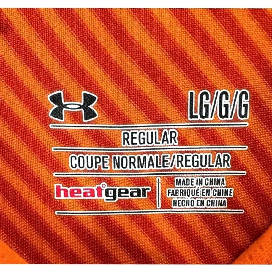 Under Armour Under Armour Golf Polo Shirt Adult Large Orange Stripe Logo Rugby Mens Heat Gear Size US L / EU 52-54 / 3 - 3 Thumbnail