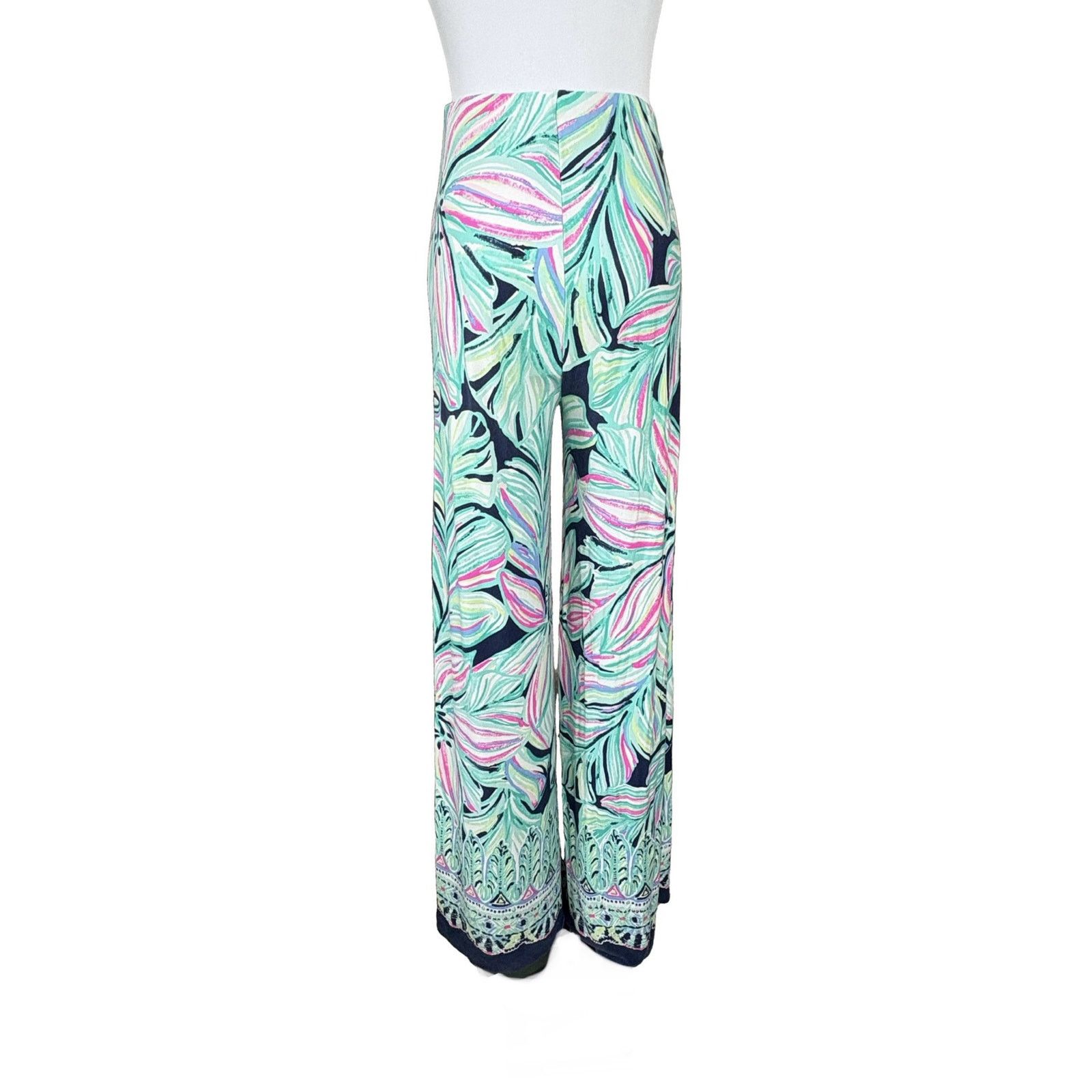 Lilly Pulitzer Lilly Pulitzer Weslee Palazzo Wide Leg Pant XS High Tide Size 25" / US 0 / IT 36 - 3 Thumbnail