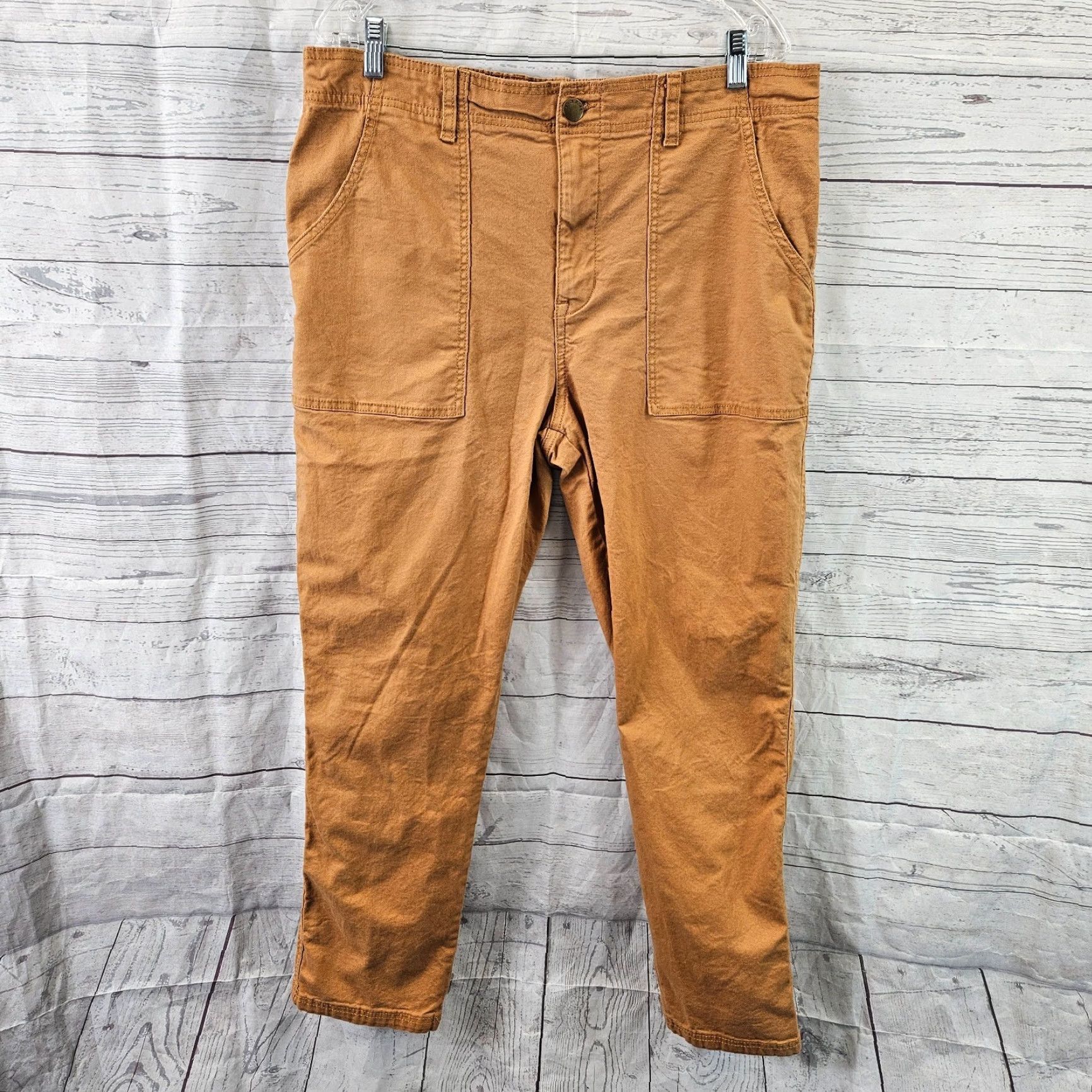 Vintage Knox Rose Womens Pants Large Solid Brown High Rise Cotton Blend Size 36" / US 14 / IT 50 - 2 Thumbnail